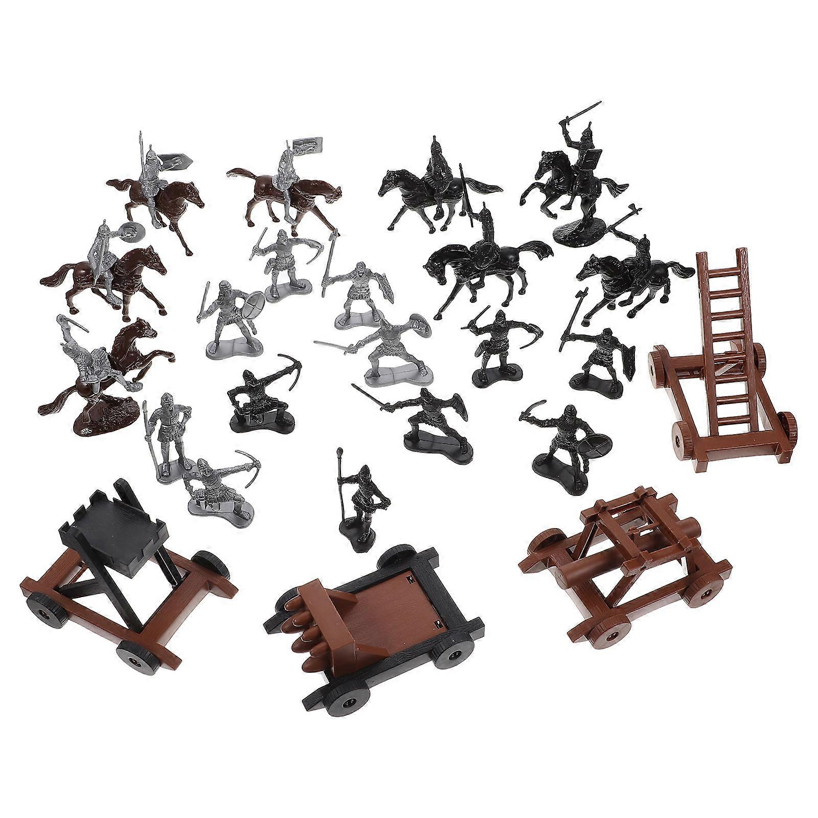 Horse Model Ancient Chariot and Soldier Set for Decor 1Set
