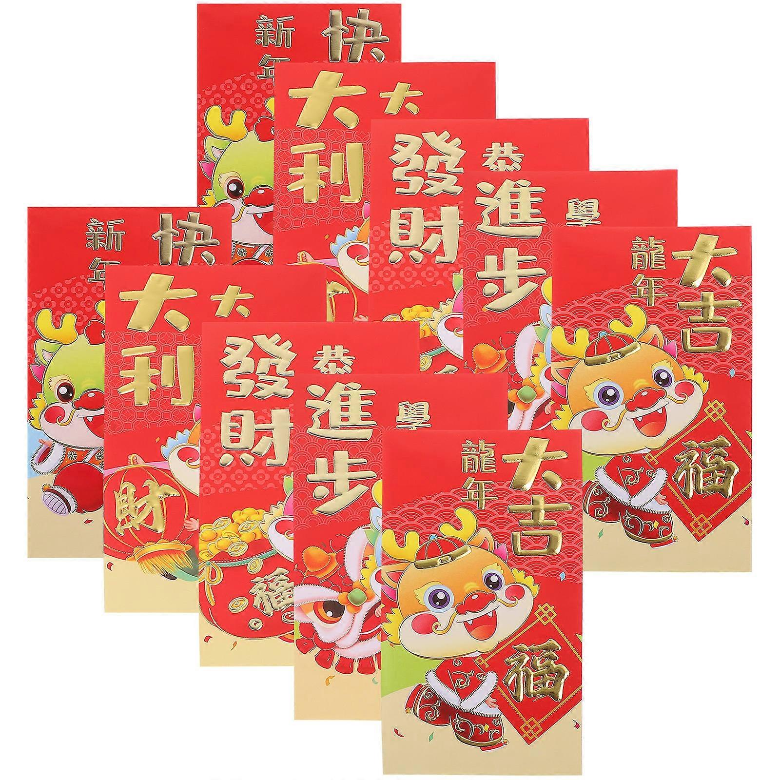 Red Envelopes Dragon Pattern Red Packet for 50Pcs New Year Gift
