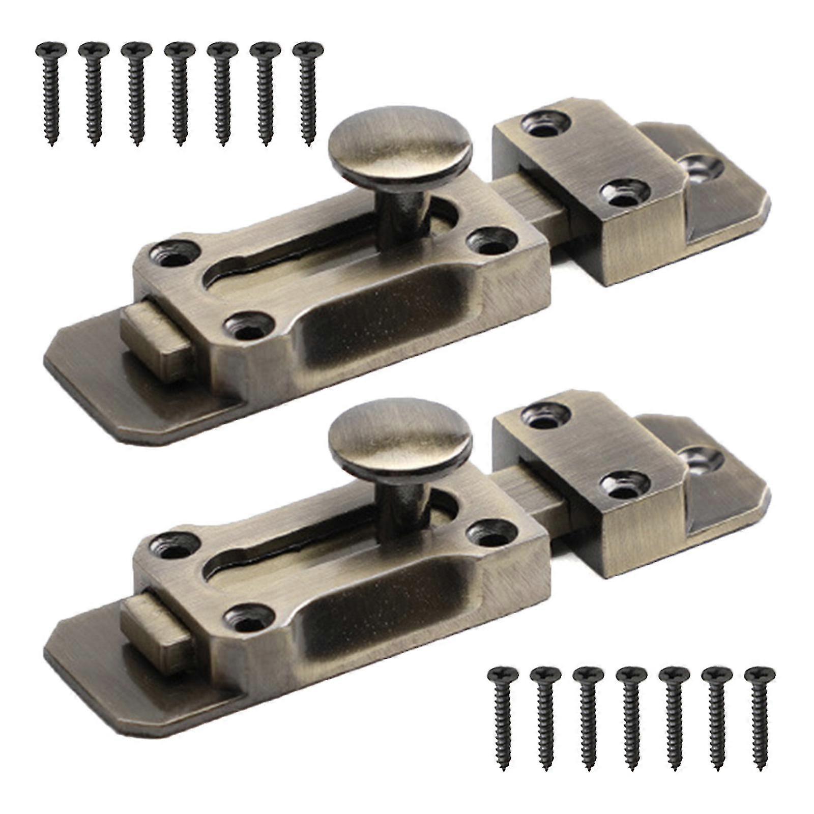 Sturdy 3-Inch Zinc Alloy Door Bolt Latch No Drill Needed for Multiple Door Types Red Bronze Home Accessory