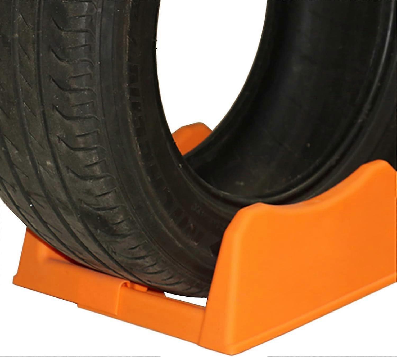 Orange Plastic Tyre Storage Rack Small Tyre Storage Rack For Seasonal Tyres Caravan Tyres Buggy Tyres Home Display Racks