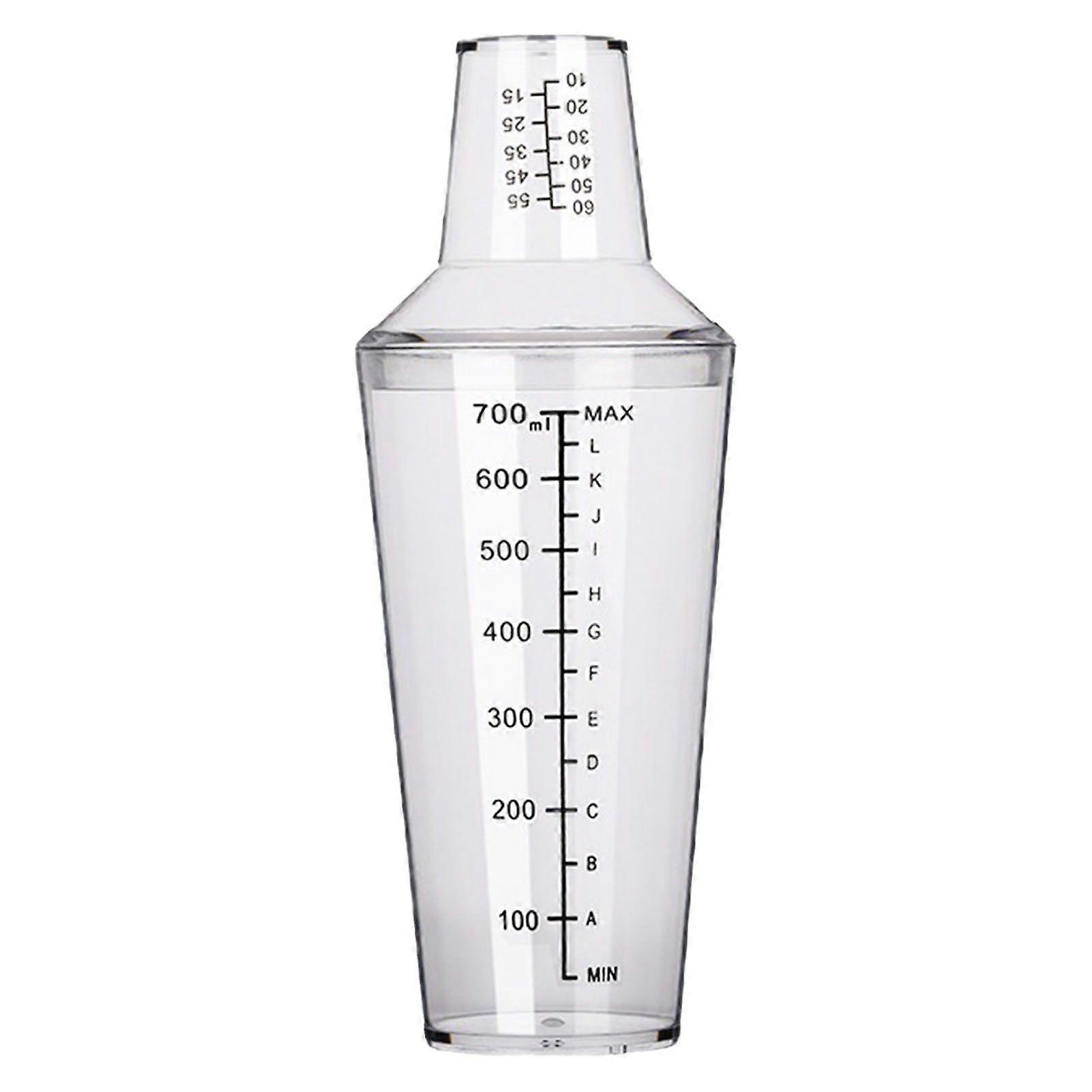Cocktail Shaker Set with Scale 700ml PC Cold Heat Resistant Bartender Mixer Tool for Milk Tea Shop
