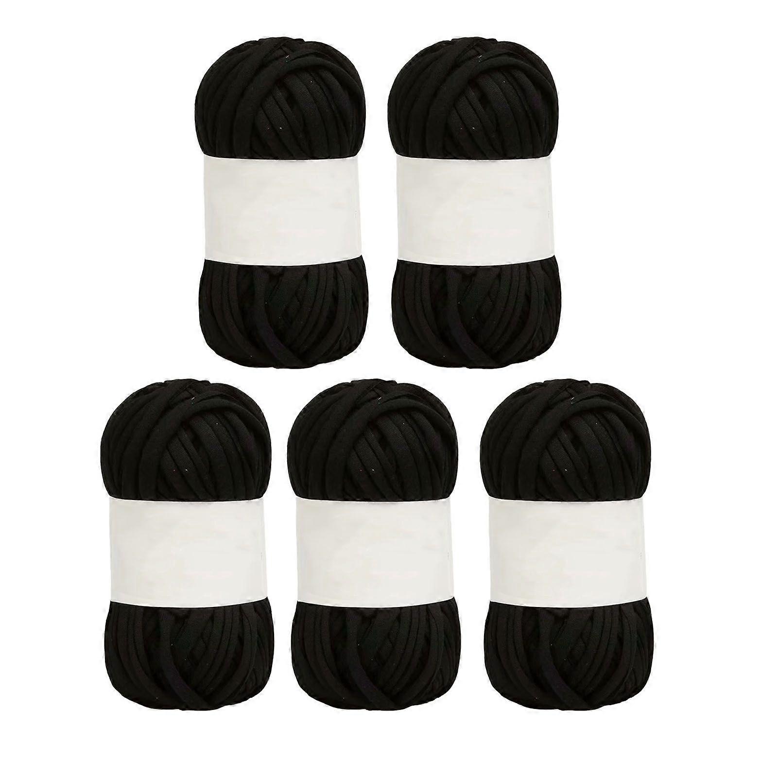5Pcs Spaghetti Yarn 0.8in Wide Soft Skin Friendly Cotton Bright Color Carpet Yarn for Crocheting Knitting DIY