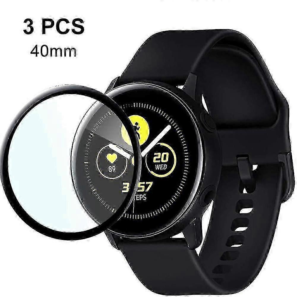 3-Pack 3D Protective Films Compatible with Samsung Galaxy Watch Active 2 for Screen Safety