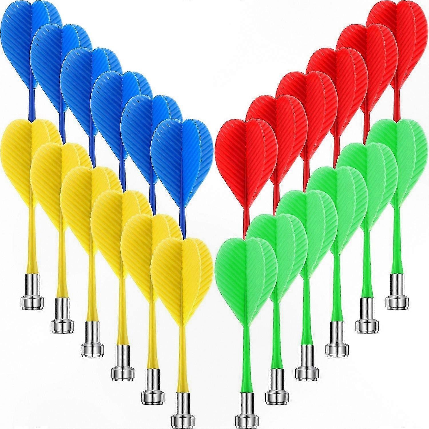 Safe Magnetic Dart Set for Kids - 24 Non-Slip Plastic Darts for Fun Games