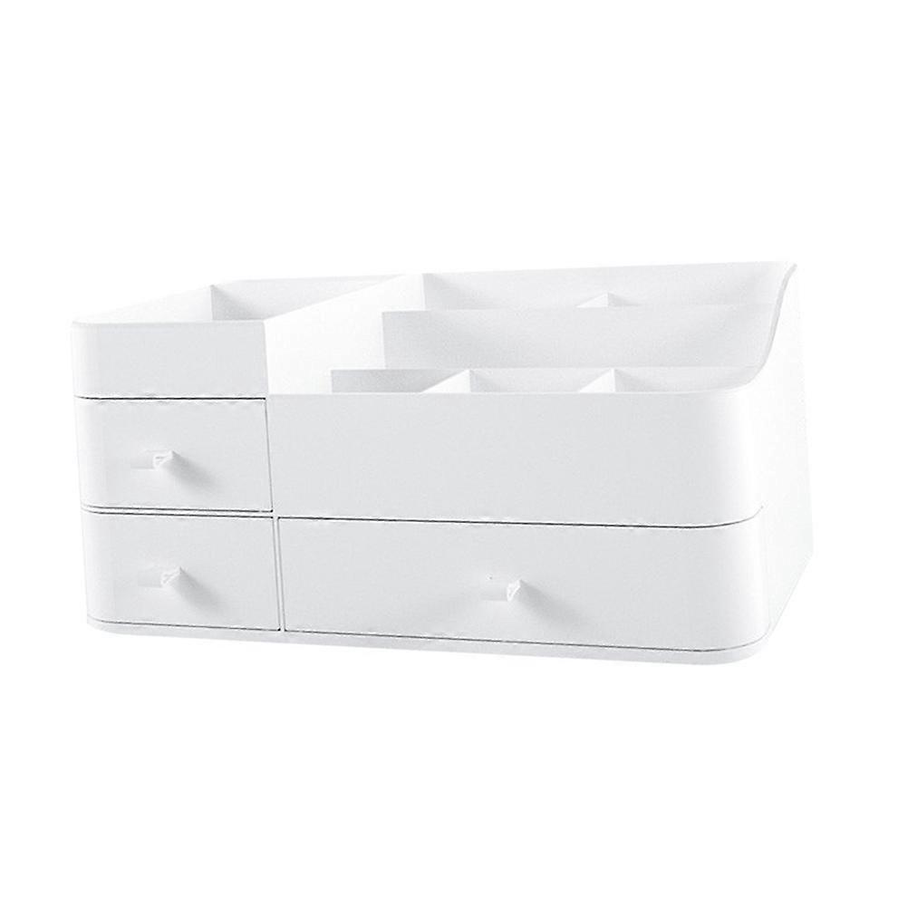 Cosmetics Box with Drawer for Household Makeup Storage 1Pcs White