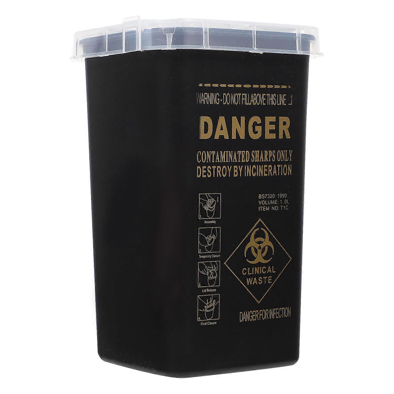 Sharps Container Black Creative Storage for Sharps Collection 4Pcs