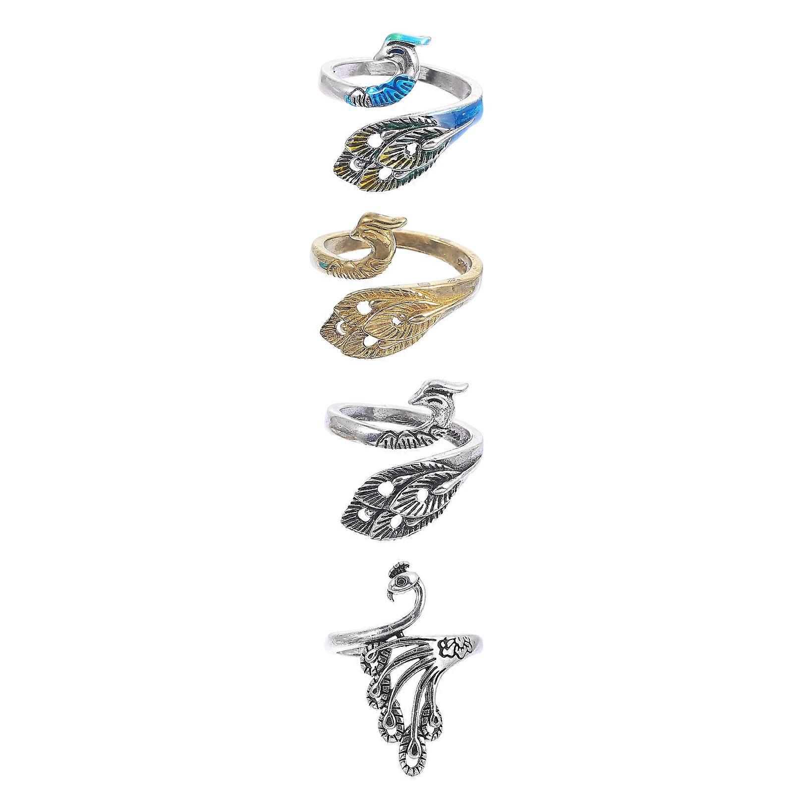 Metal Knitting Loop Ring Finger Thimble for DIY Use 4Pcs