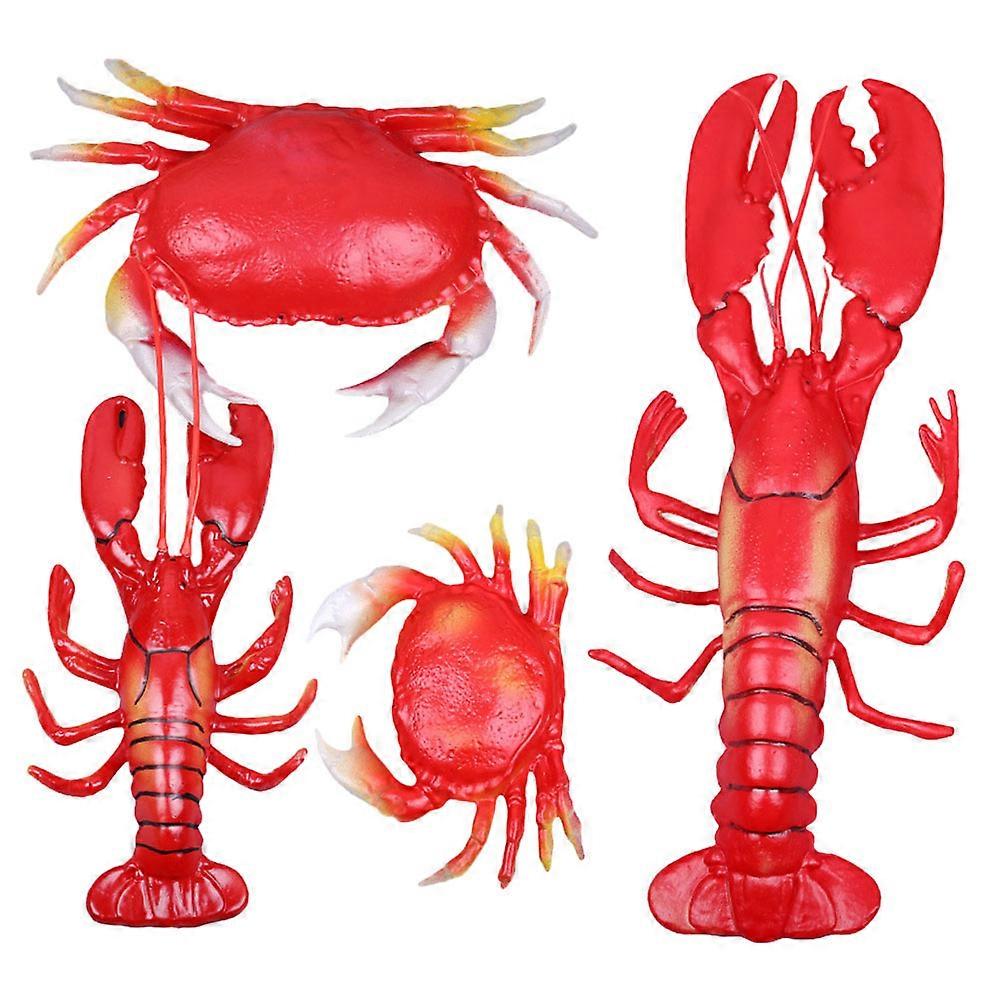 Simulated Sea Life Model Artificial Lobster Crab Plastic Model for Decor 1Set