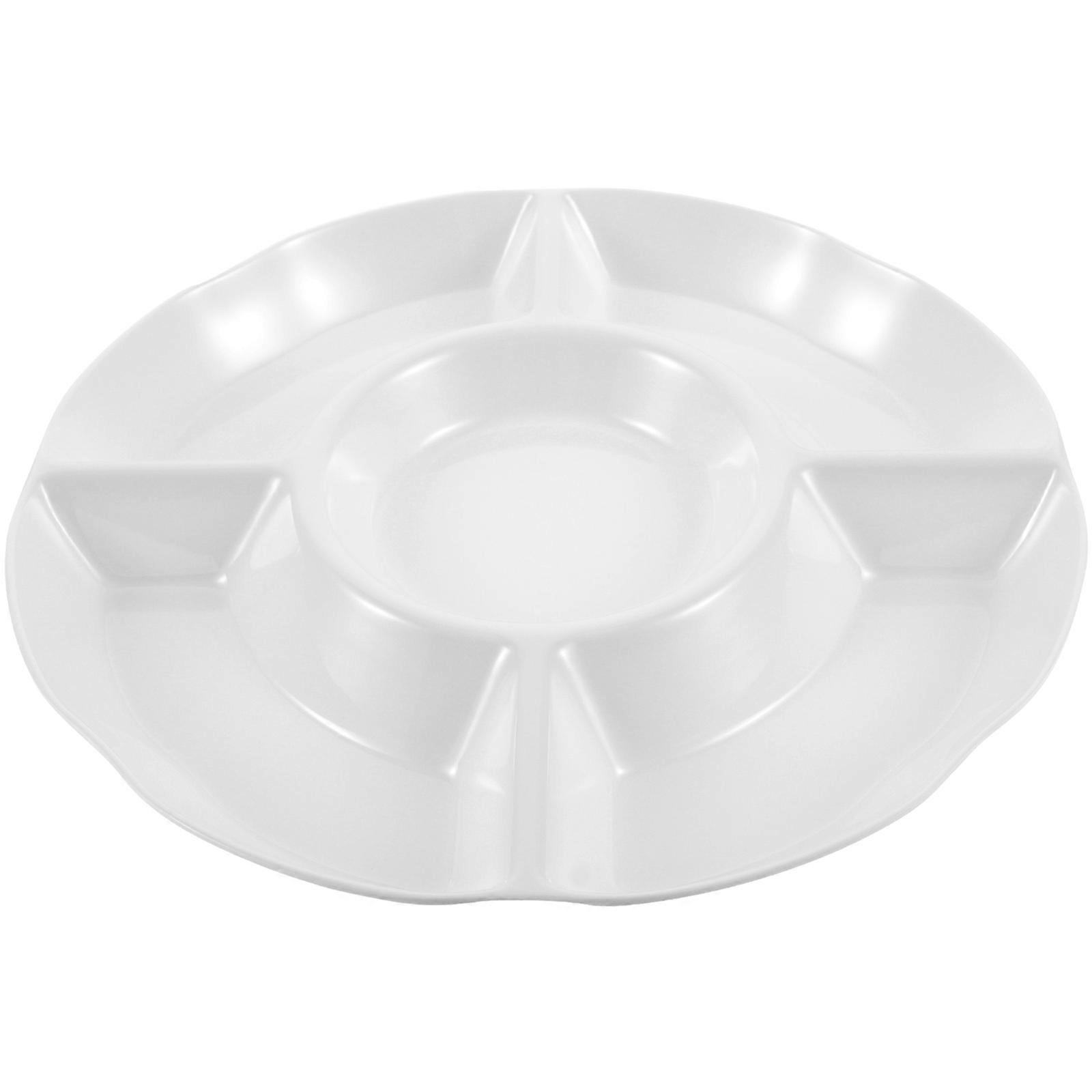 Multifunctional Food Tray Divided Appetizer Tray Co-Workers Practical 9.82X9.82X1.18In 1Pcs