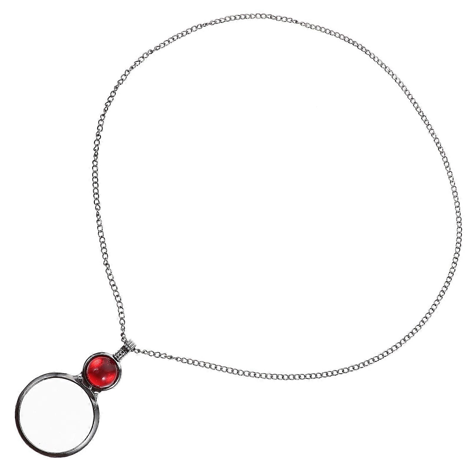 Decorative Magnifier Necklace For People With Weak Vision 3Pcs Red Magnification Pendant