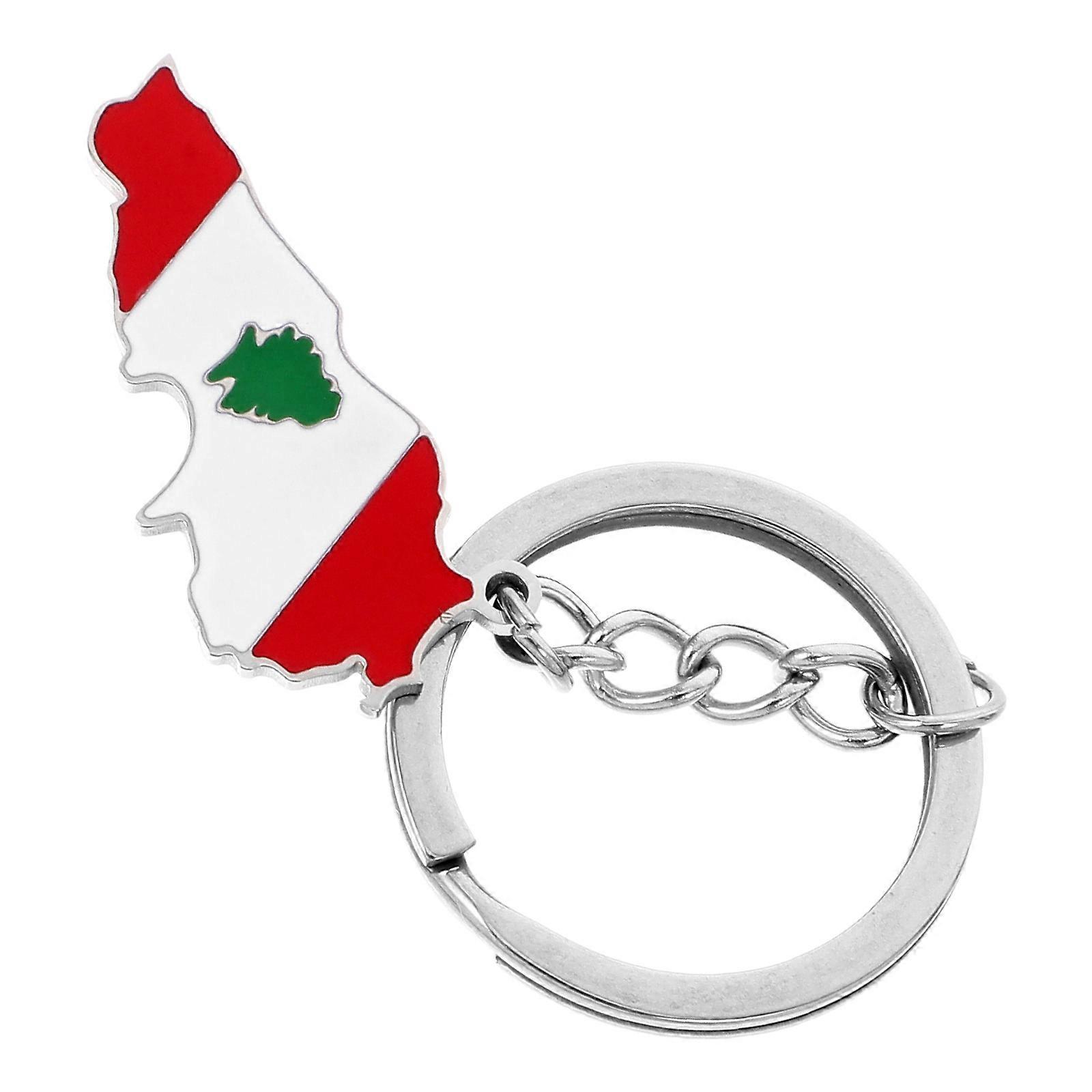 Vintage Design Lebanese Flag Keyring Creative Decorative Key Holder For Keys Daily Use 5Pcs