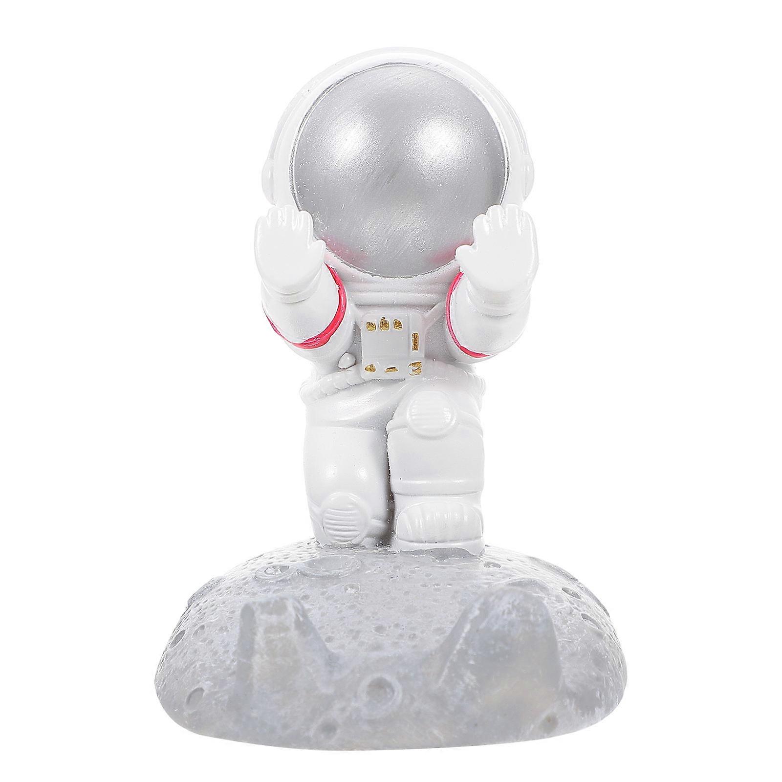 Silver Resin Astronaut Decoration Mobile Phone Bracket 2Pcs