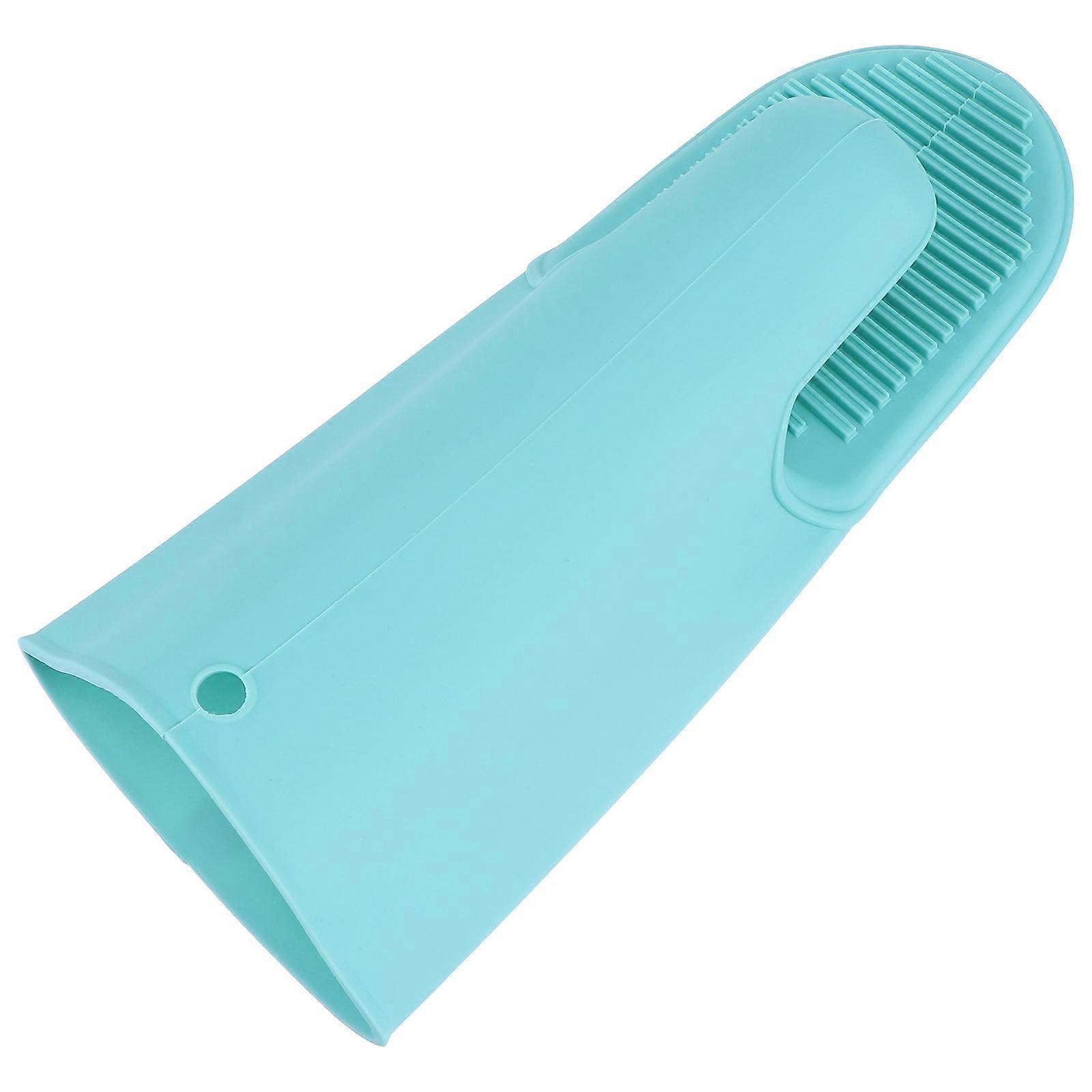 Cotton Silicone Anti Scalding Gloves Protect Hands Insulation Mitten Shape for Using Oven Microwave 10.6×3.9×2.8in 1Set