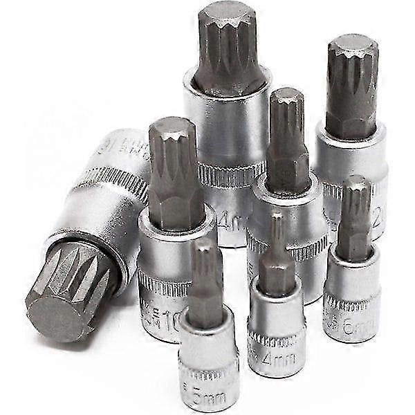 8-delt topnøglesæt med flere tænder