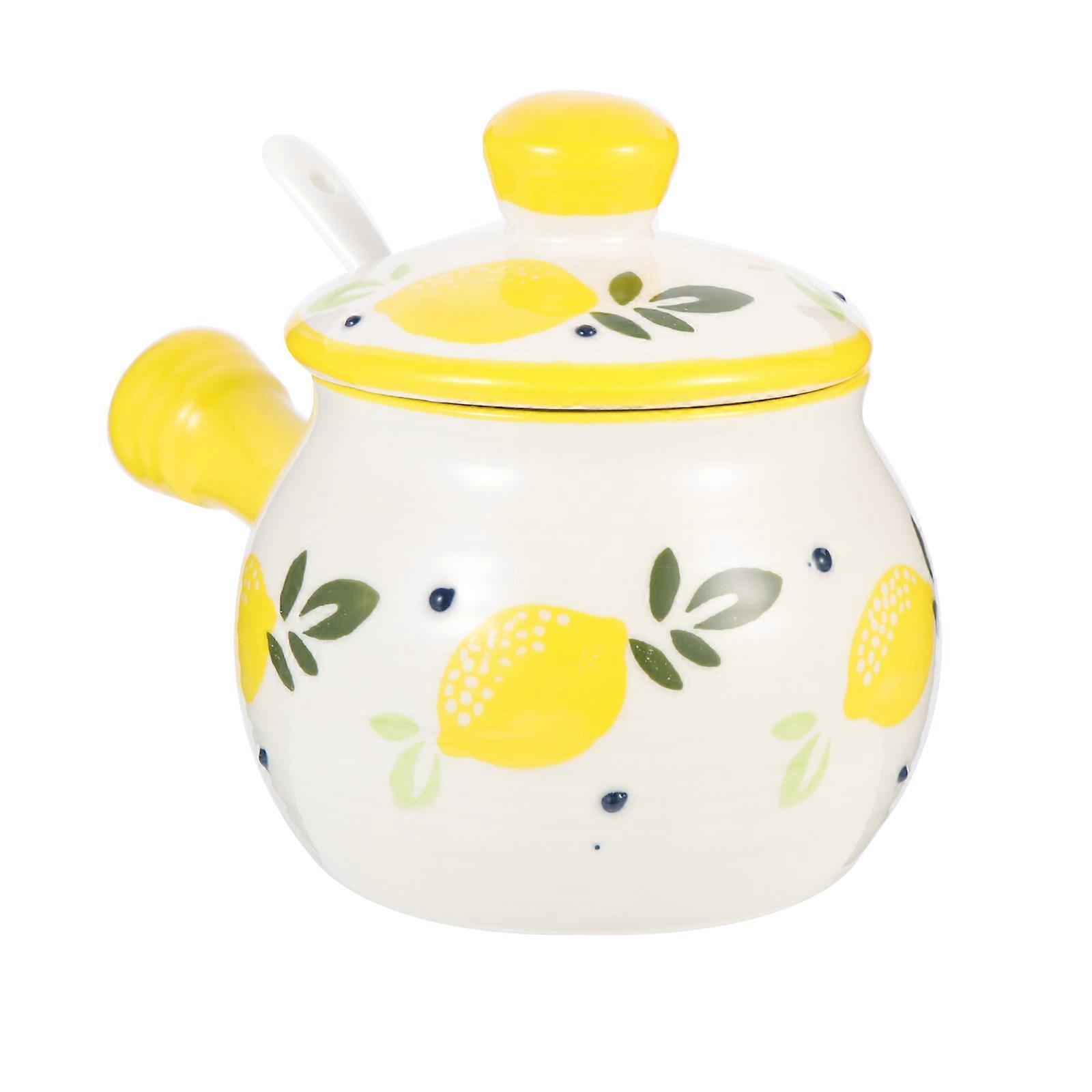2Pcs Portable Salt Jar Kitchen Use Yellow Condiment Containers