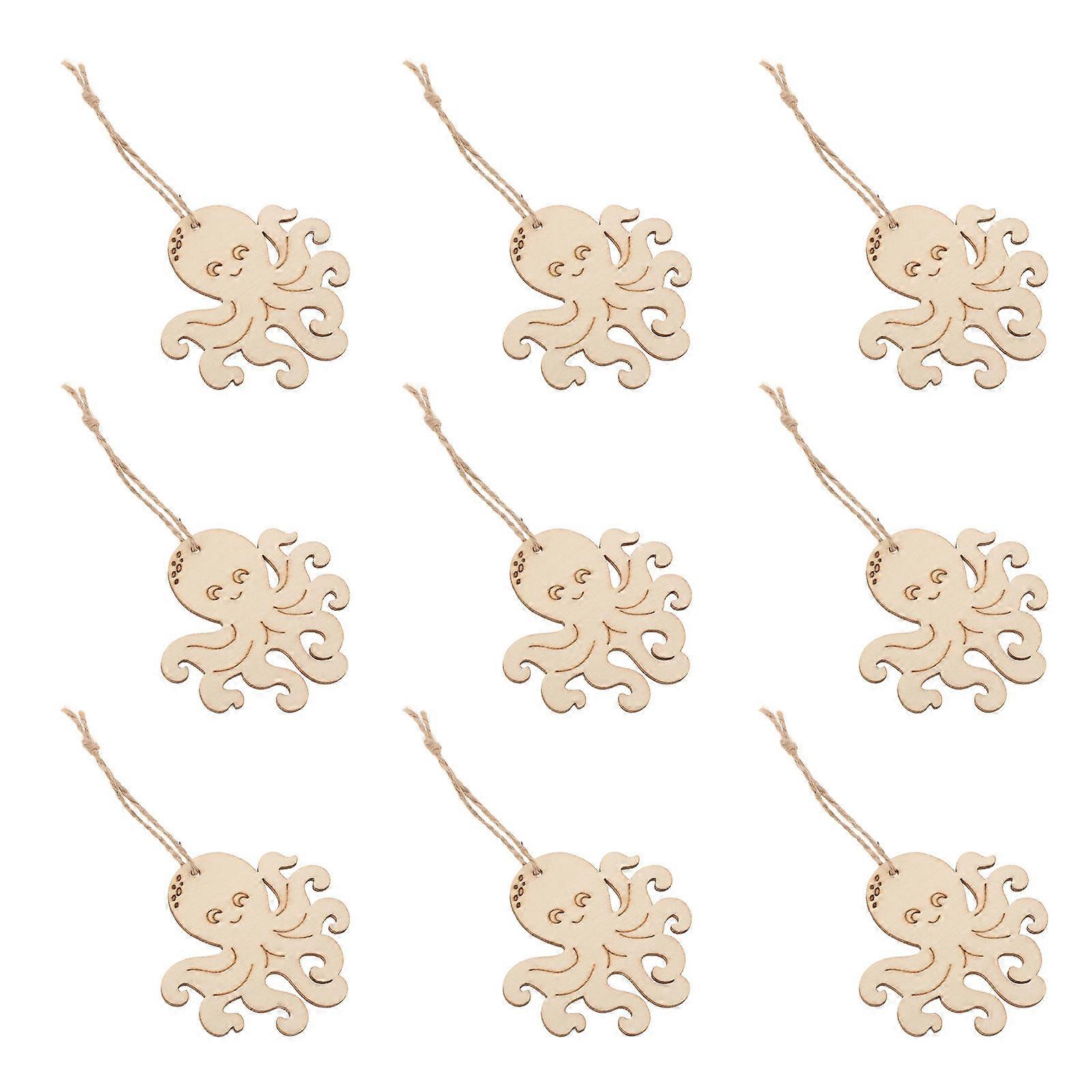 Octopus Wood Cutouts 30 Pcs Unfinished Shape Suitable For Scrapbooking And Hanging Decorations 8.00X8.00X0.20CM A DIY Enthusiast's Delight