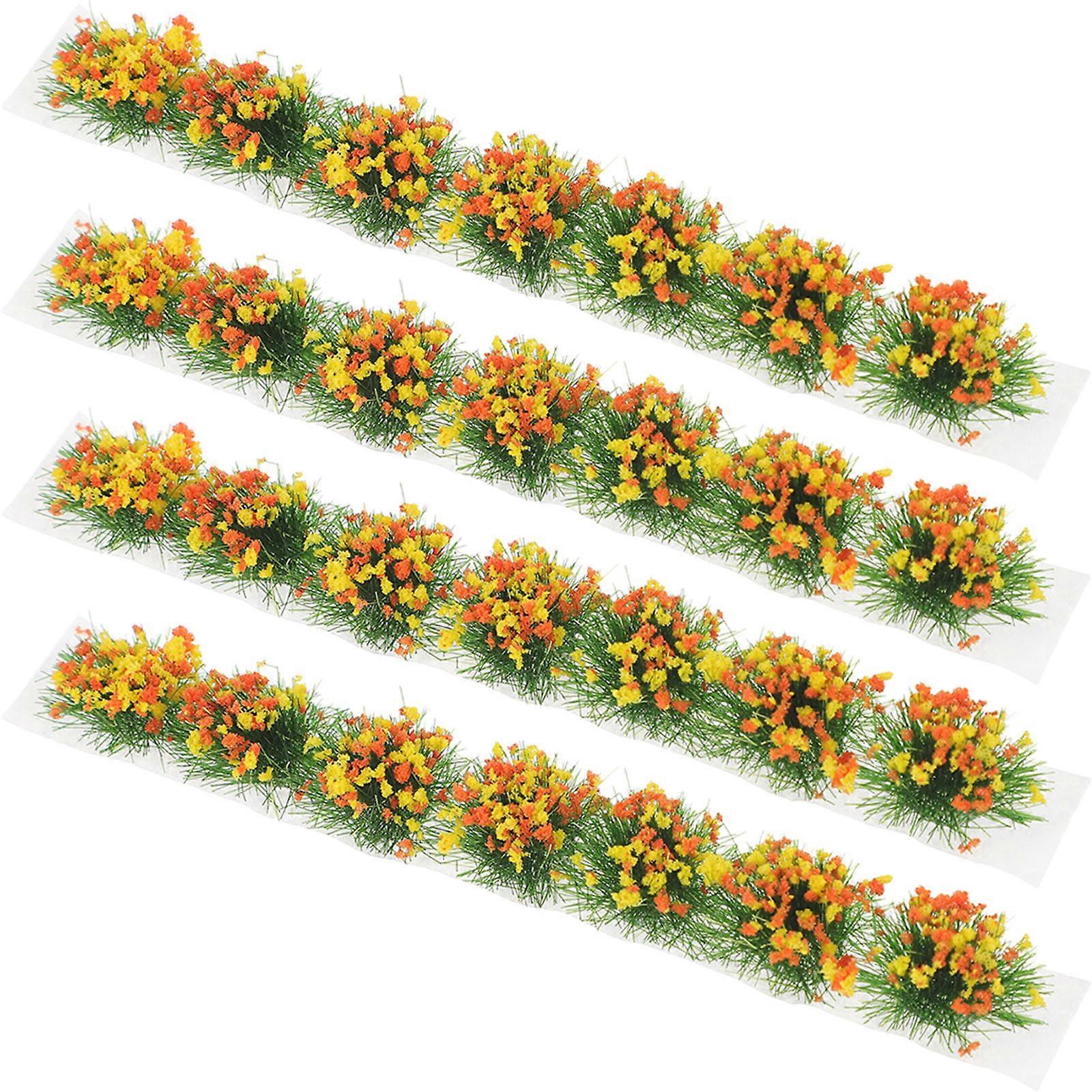 Micro Landscape Flower Cluster For Building Model And Family Decoration In Assorted Color 4Pcs