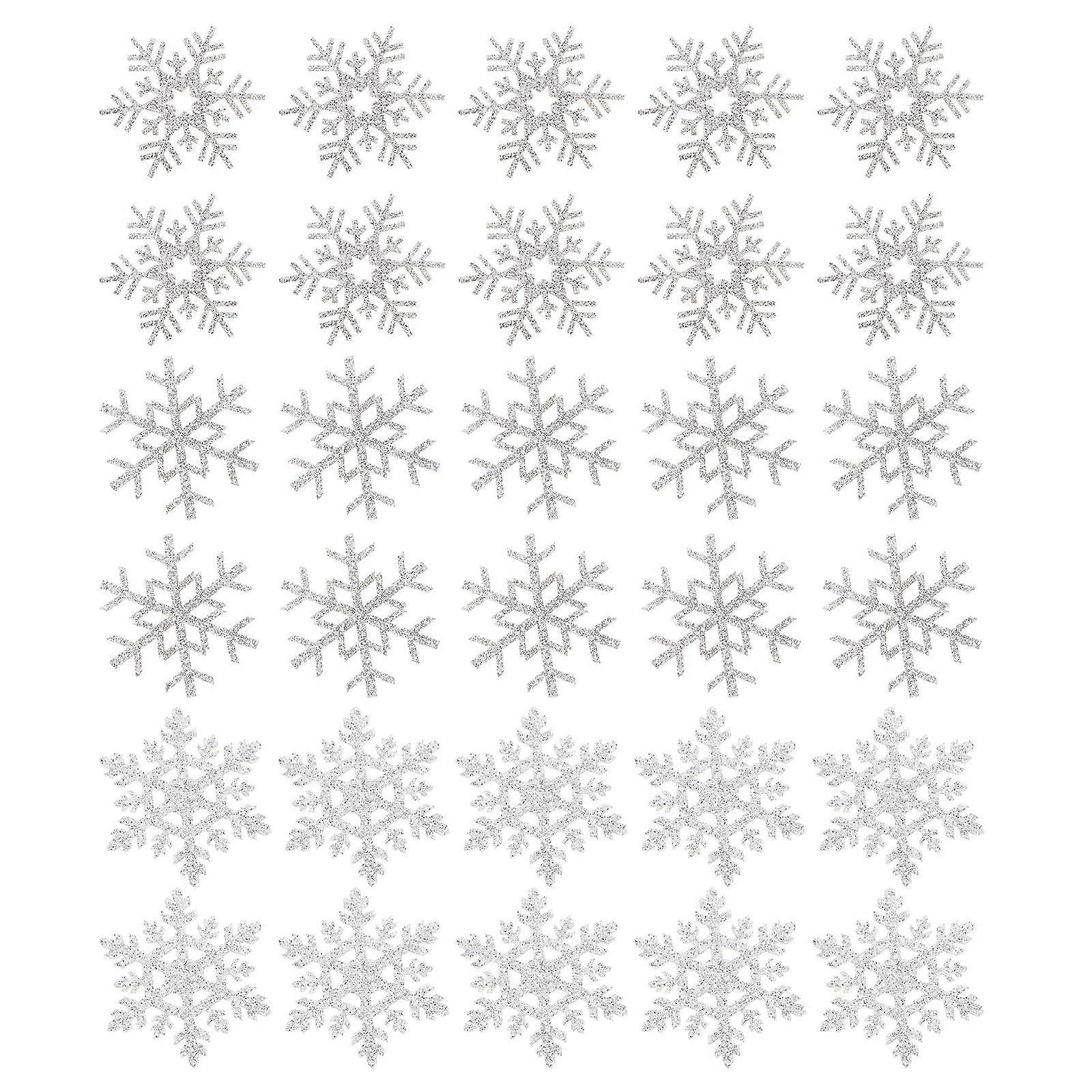 Silver DIY Snowflake Ornament for Crafts Decoration 60Pcs Pack