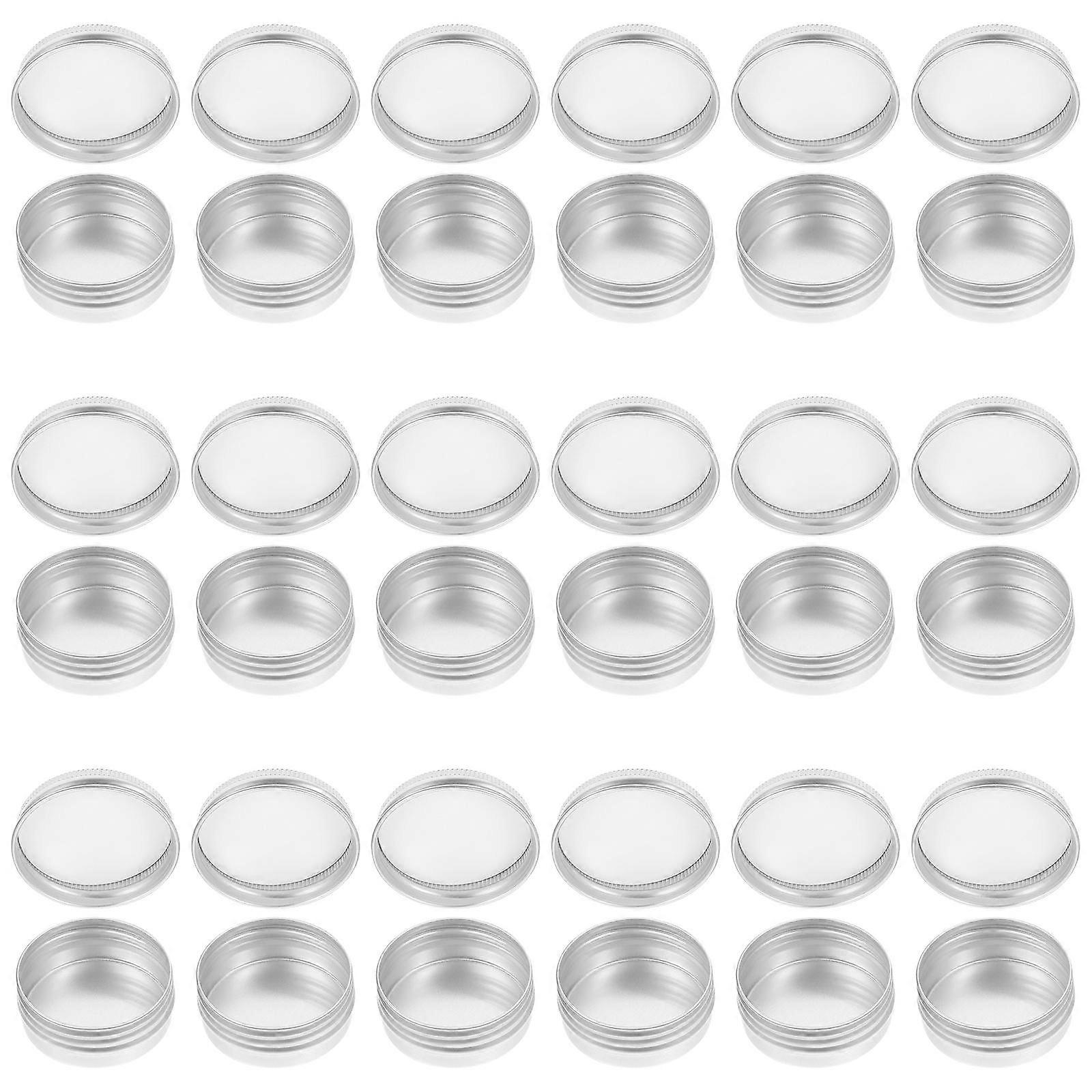 Metal Container With Lid Storage Holder Home Use Leak-Proof Round Aluminum 30ml Refillable 50Pcs