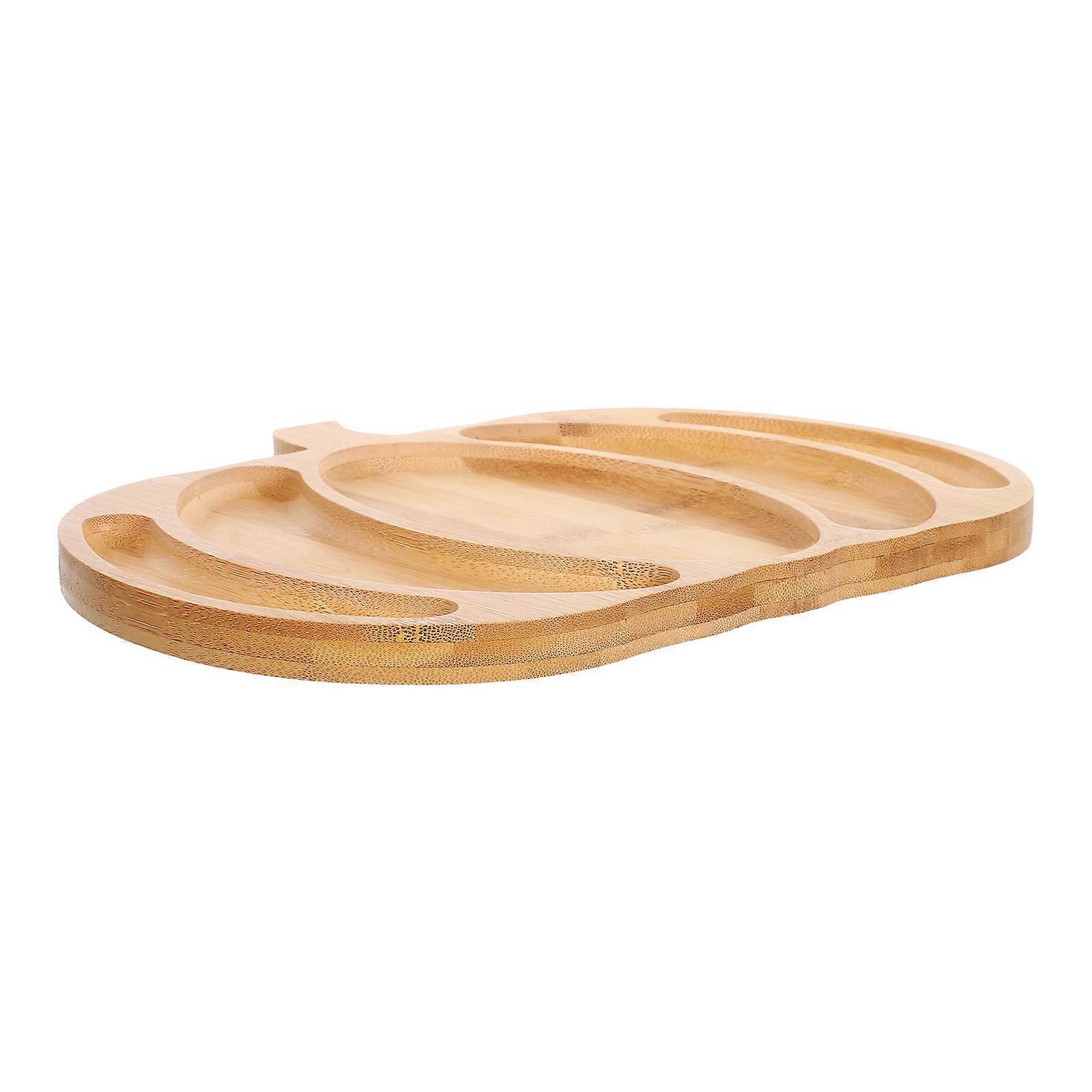 Wooden Pumpkin for Appetizers 3Pcs Snack Tray