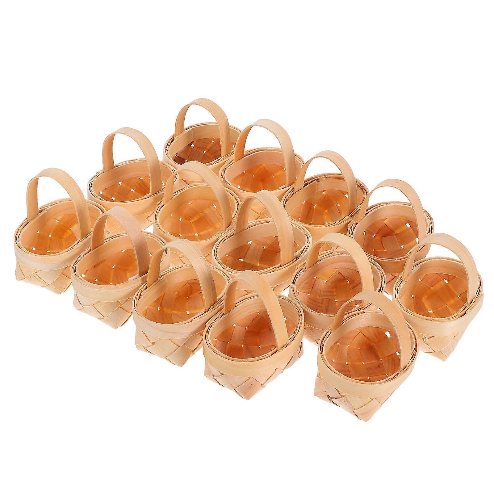 Hand Woven Basket Mini Storage Basket with Handle for Home Use 28Pcs