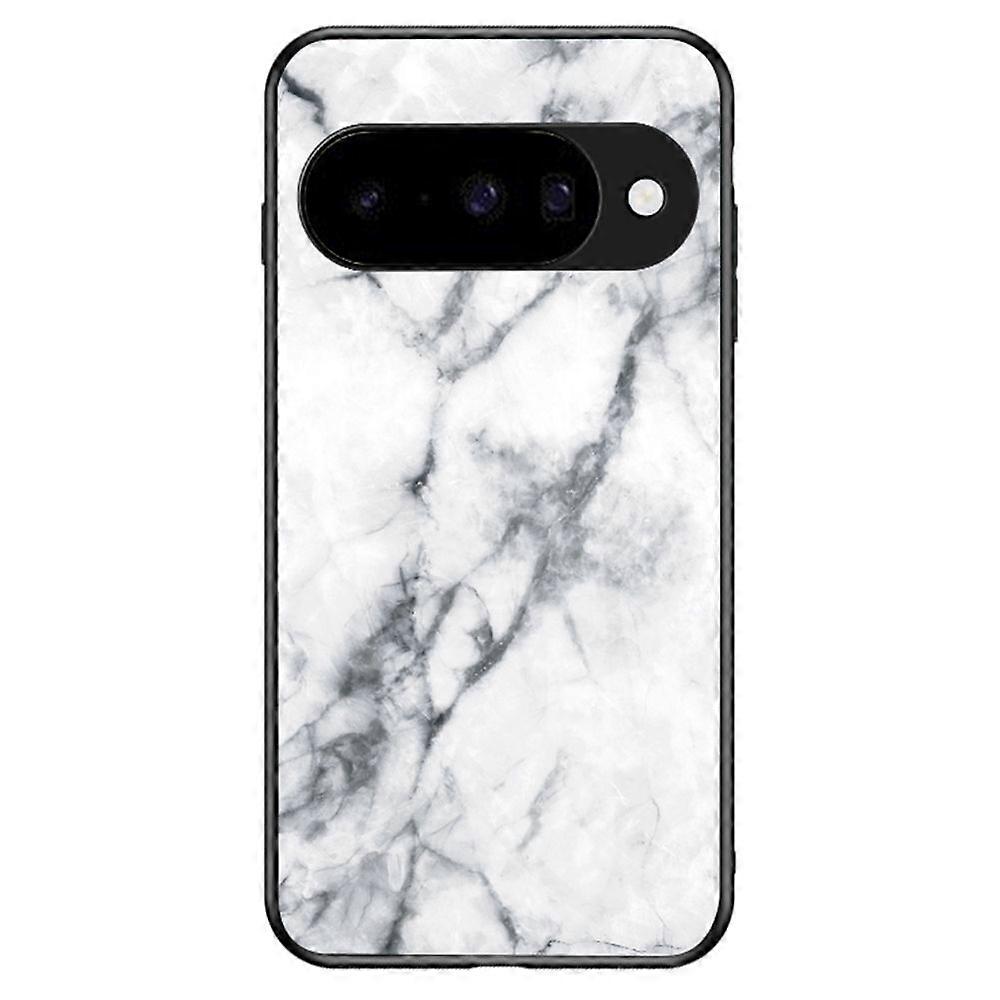 For Google Pixel 10 Case Marble Pattern Tempered Glass + PC + TPU Protective Phone Cover