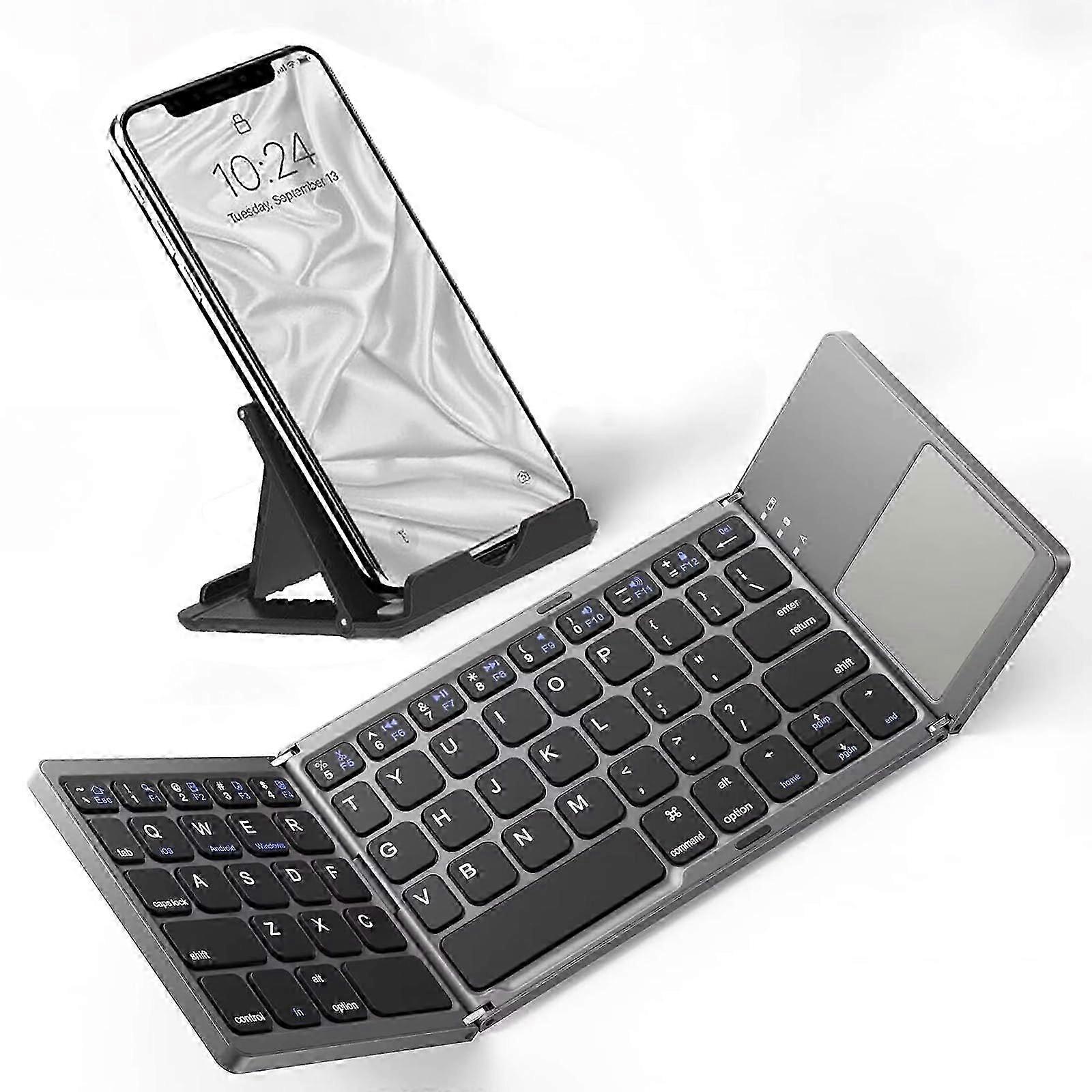 Slim Foldable Wireless Keyboard Compatible with Lemon Mobiles Ocean 4G Power with TOUCHPAD Mouse