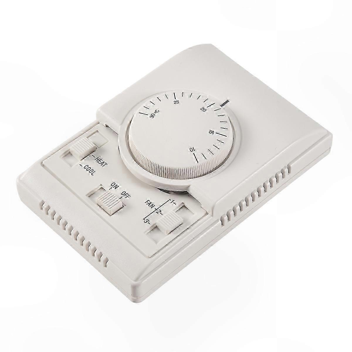 Mechanical Thermostat for Room Heating and Cooling Systems, 220VAC Temperature Controller for Air Conditioner and Fan Coil Units