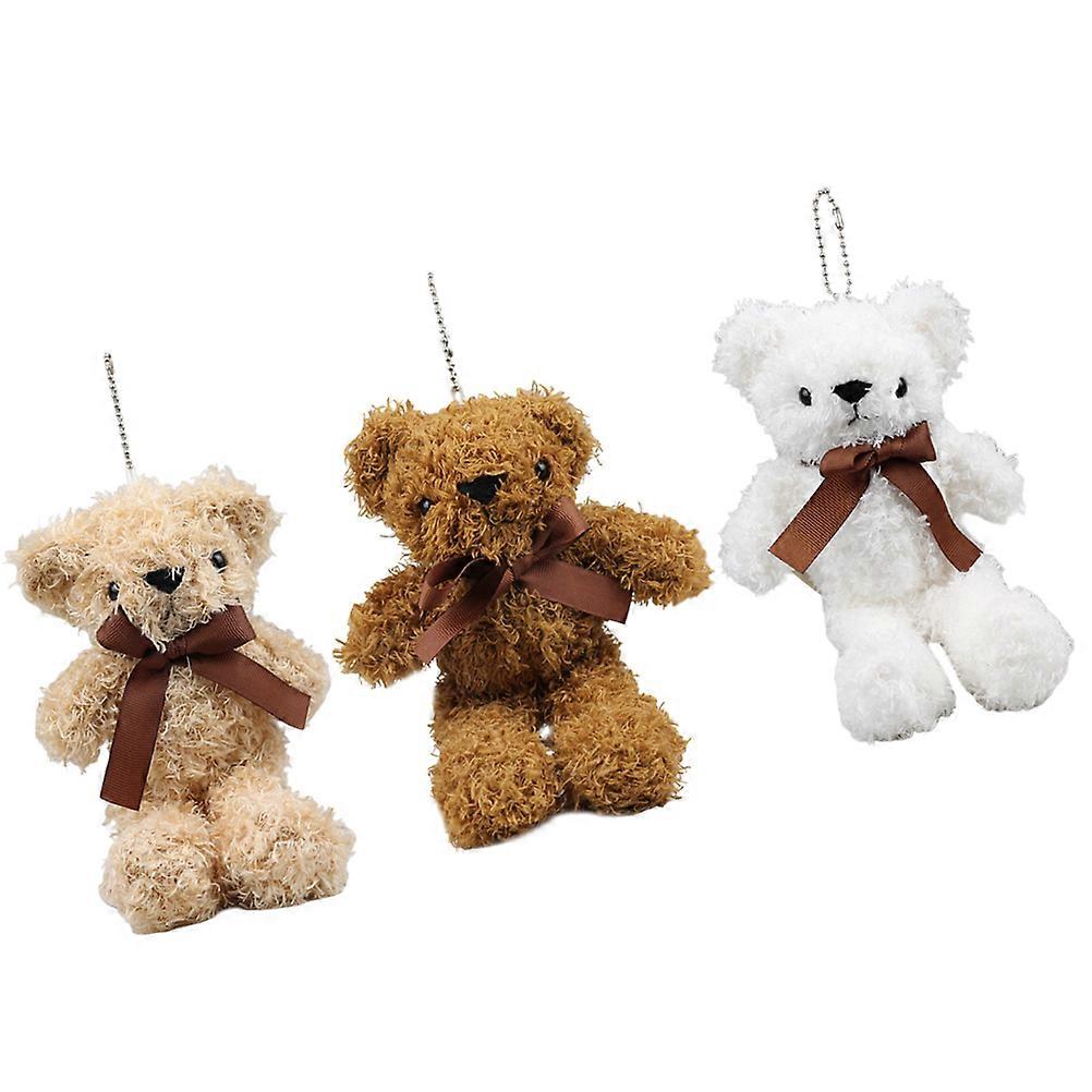 Bear Keychain Plush Bear Keychains for Hanging 3Pcs Assorted Color Pendants