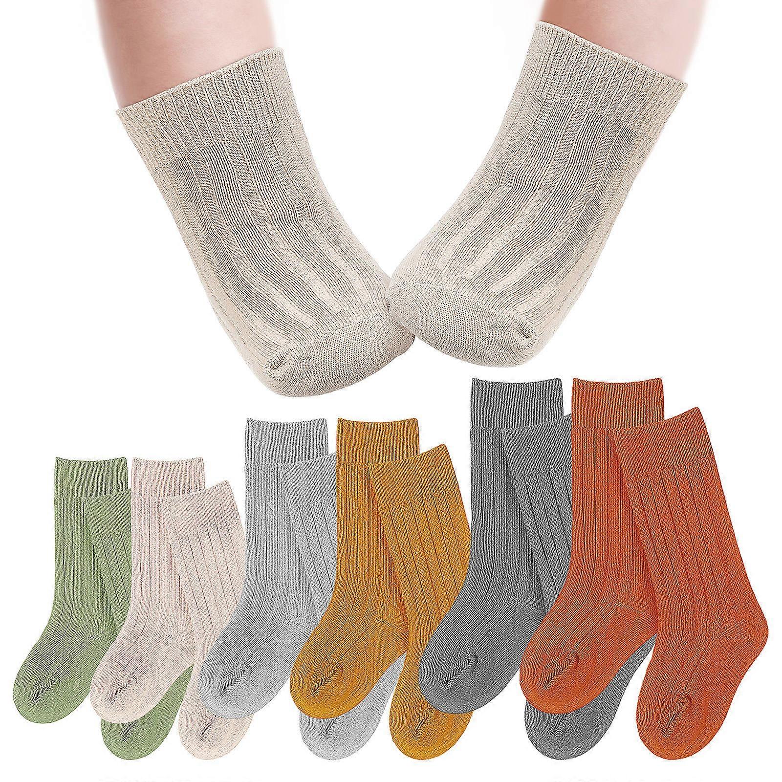 Multicolor Baby Knee Socks Made from Combed Cotton for Baby Use 6Pairs