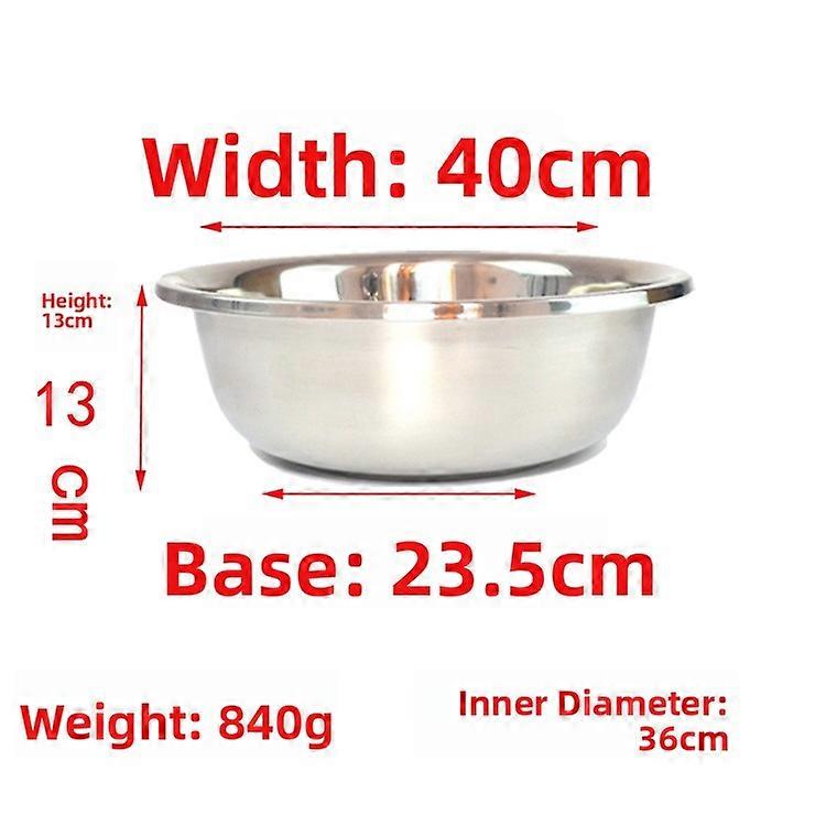 Large round Stainl Steel Basin Ultra-Large Vegetable Waing Basin Salad Laundry Face Waing Basin Home Use Dining Utensils