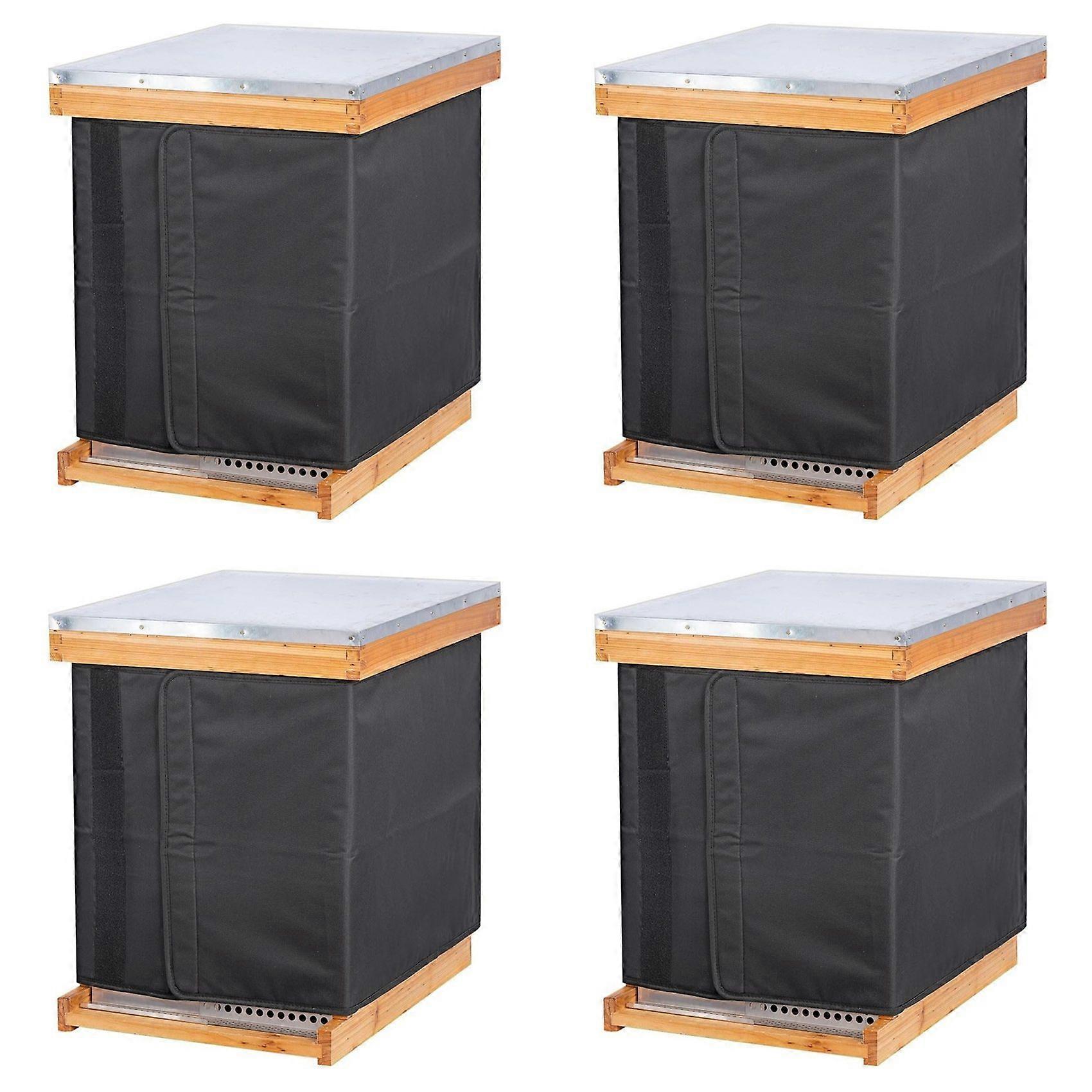 4X Winter Bee Hive Wrap for 8 and 10 Frame Beehives, Oxford Cloth Adjustable Beehive Wrap, Waterproof, Windproof