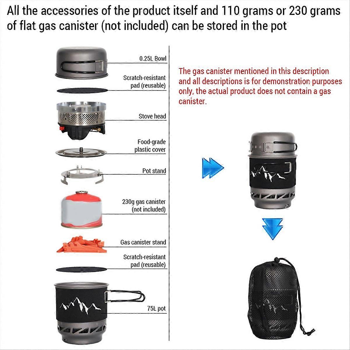 Camping Cookware Set with Stove Light Weight Camping Pot Kit