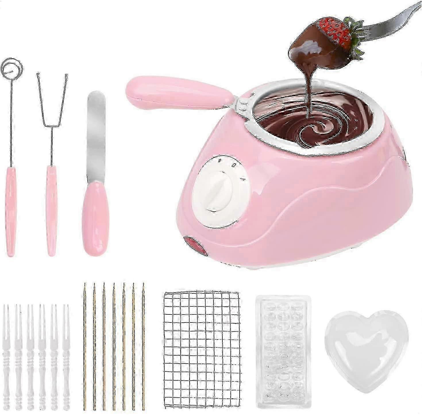 Melting Fondue Set,mini Electric Chocolate Melting Pot,chocolate Fondue Fountain,warmer Machine For Milk Chocolate,cheese,butter,candy_L28