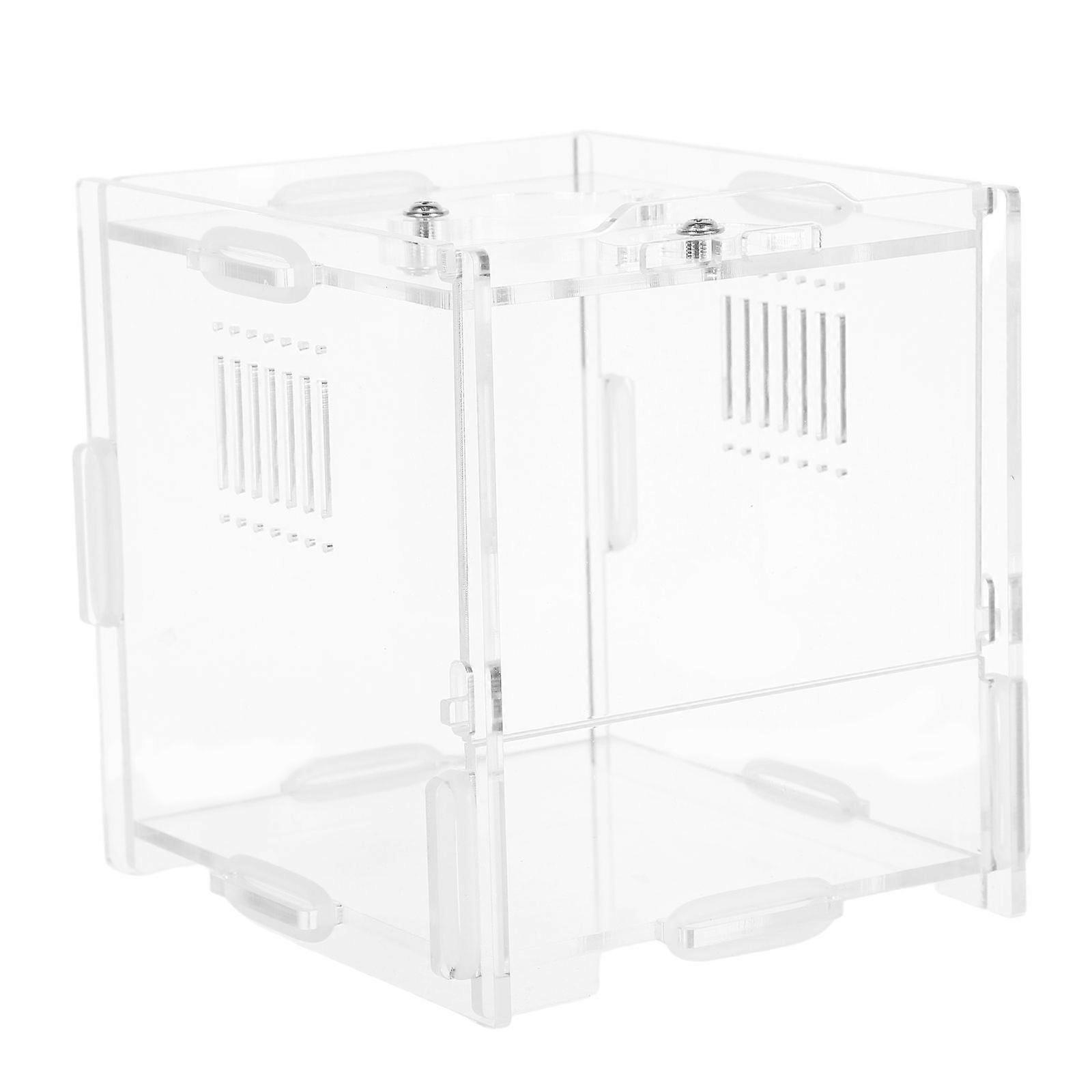 Acrylic Jumping Spider Enclosure: Small Reptile Terrarium Habitat For Tarantula Snail Insect Small Reptile 4.52x4.32x4.13inch