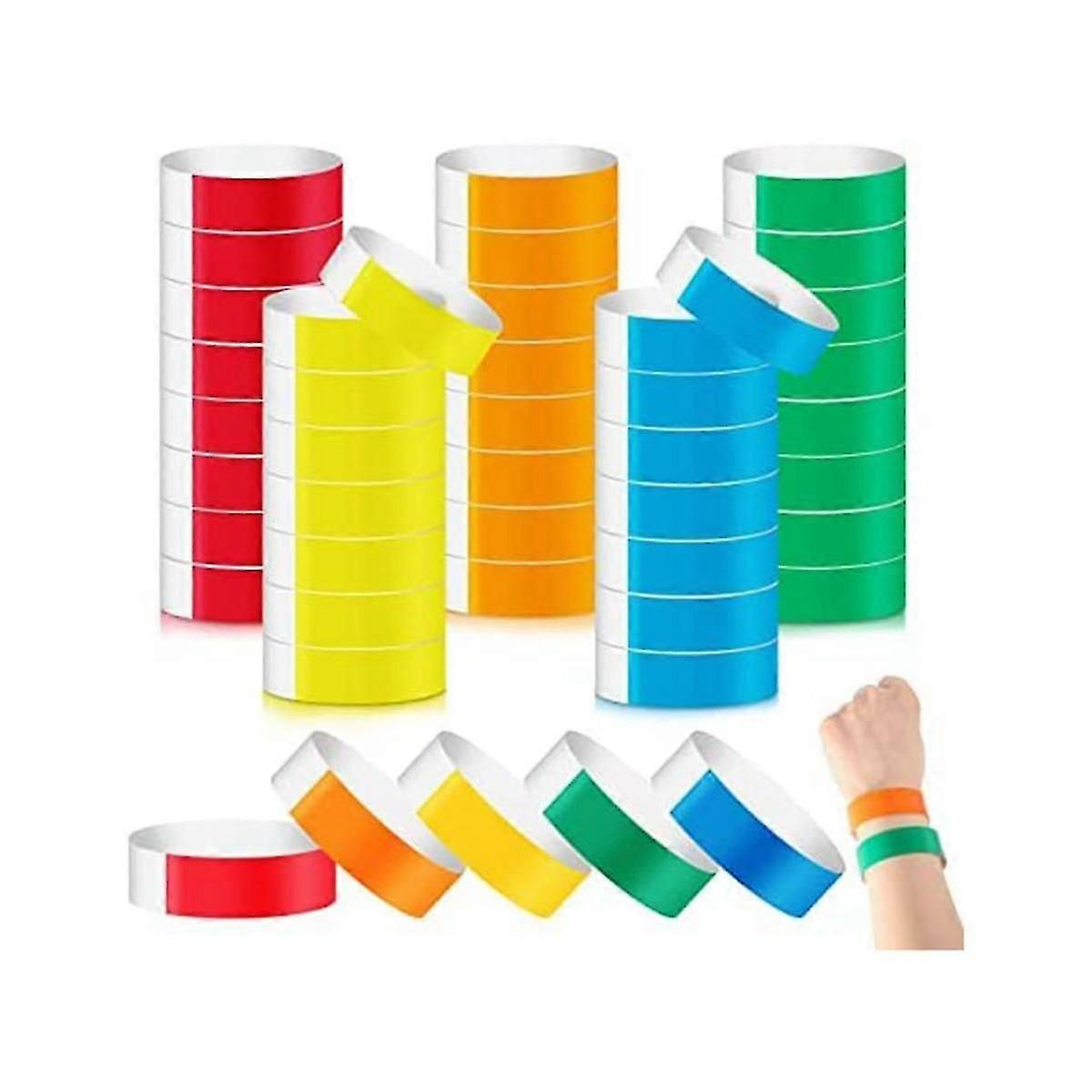 500 Pieces Colored for Events Wrist Bands Paper Bracelets Waterproof Arm Bands for Events Custom Ad