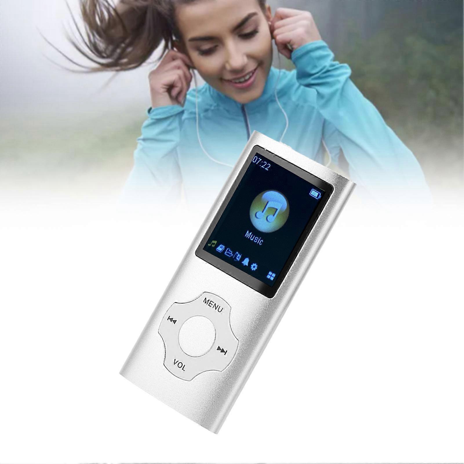 MP3 Player 1.8 Inch LCD Screen Support Recording FM Radio Portable Music Player for Students Silver 
