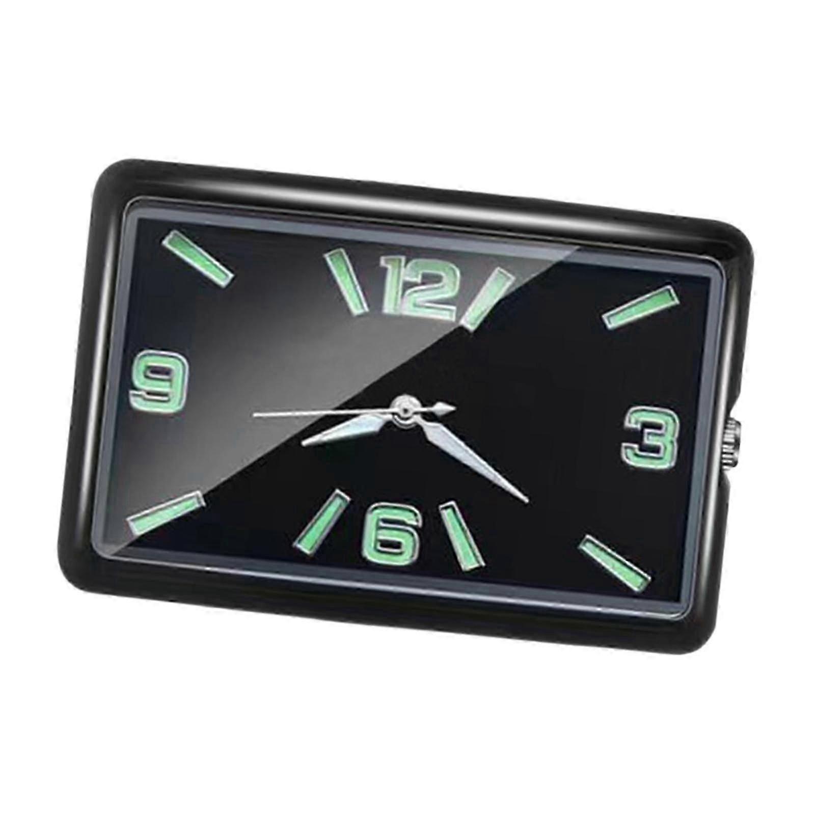 Stick on Dashboard Car Clock Air Vent Clock Home Decor Luminous Clock Analog Silver Horizontal