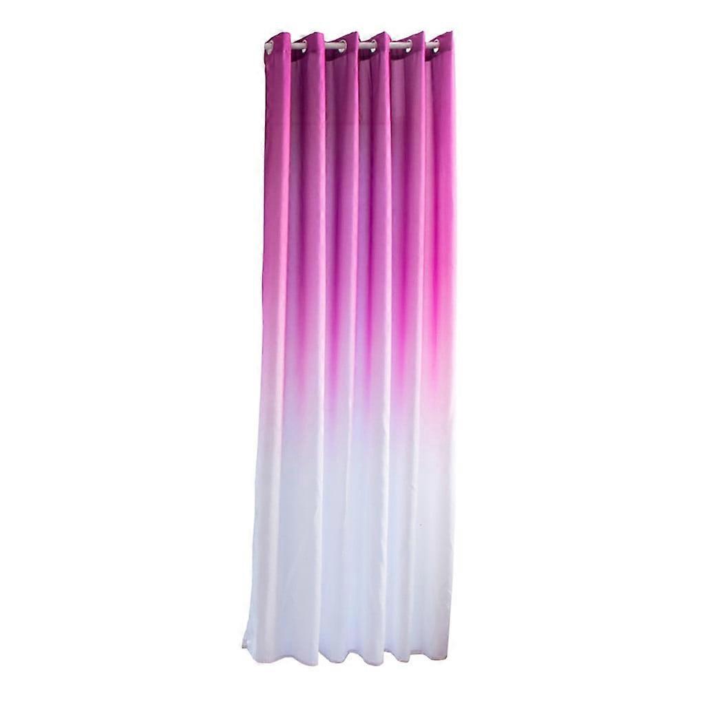 Gradient Color Sheer Curtain Panel 270x100cm Purple Leaves Design Tulle Voile Window Valance Drape Fabric - 1 Panel