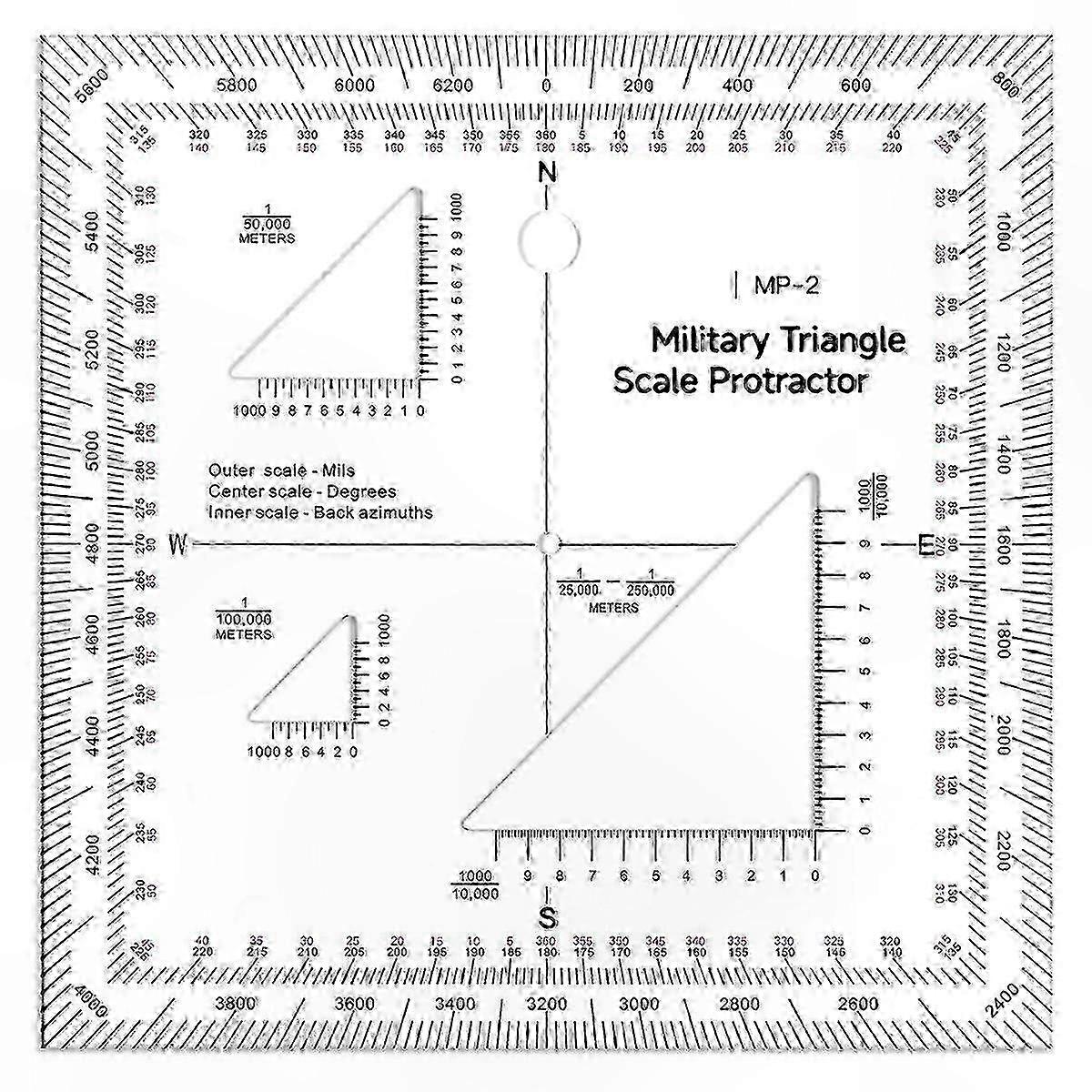 5 Inch Military Map Protractor with UTM/MGRS Grid Scale for Precise Land Navigation and Mapping SZRH