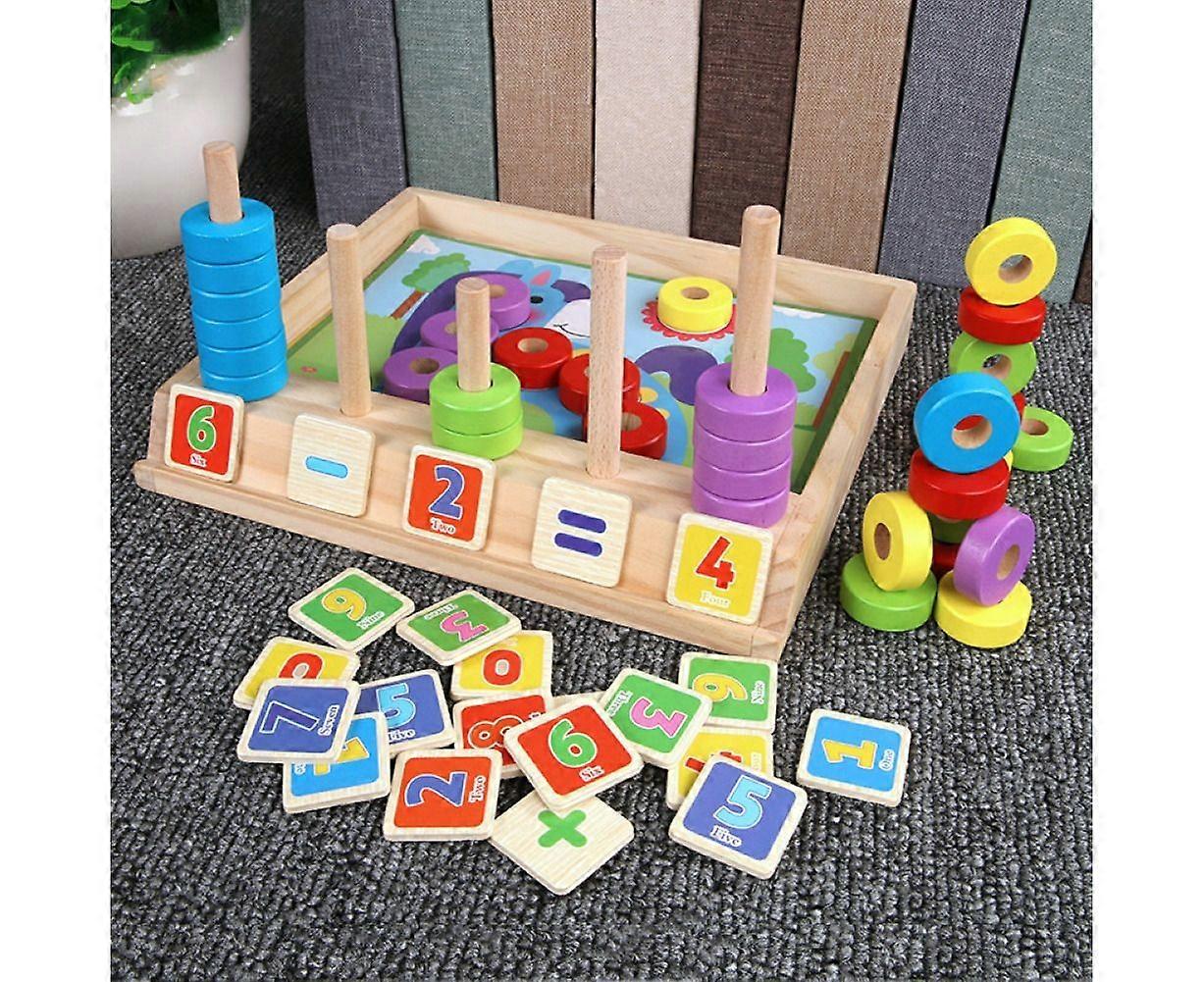 Kids Arithmetic Learning Toss Ring Number Blocks Puzzle Game Early Education Toy Multicolor