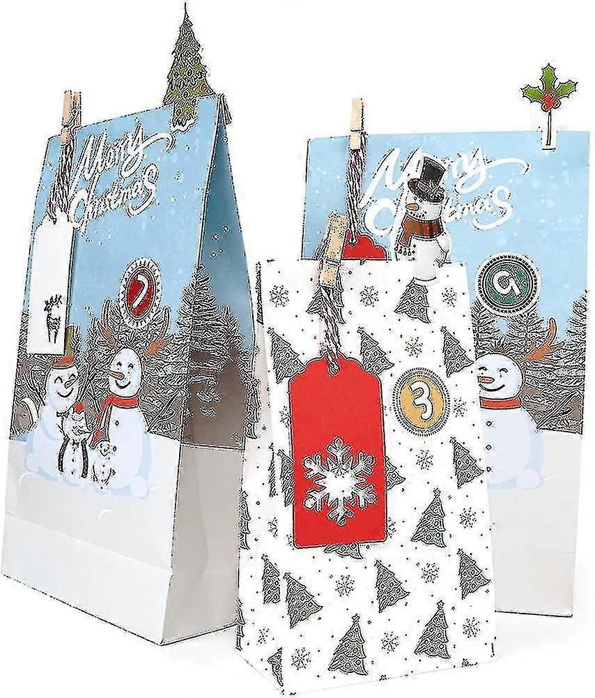 تقويم المجيء لملء أكياس ورقية كبيرة وهدية لملء الحرف اليدوية لنفسك