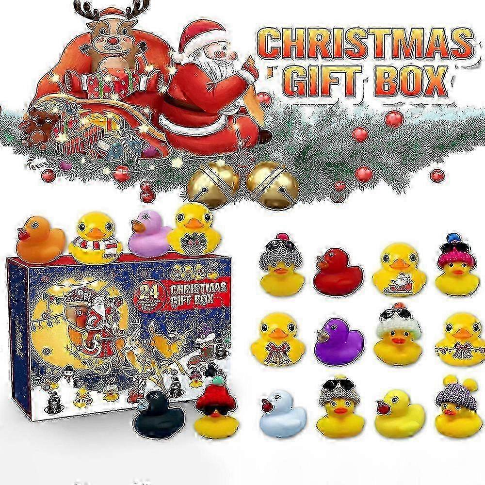 24 Grids Rubber Duck Toys Christmas Advent Countdown Calendars Xmas Blind Box Gift