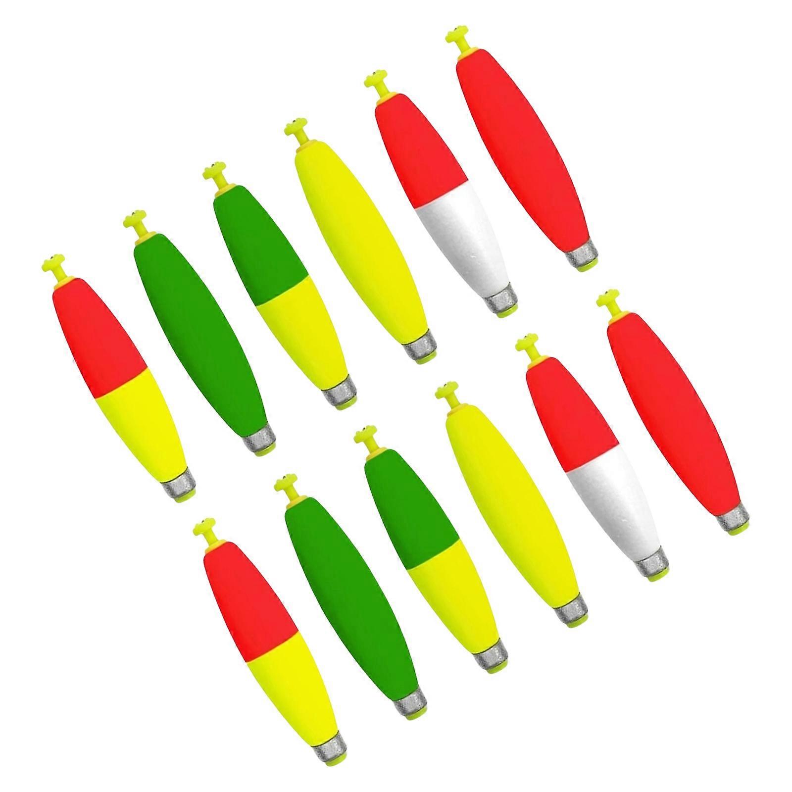 12Pcs/set Fishing Bobbers Floats Foam Fishing Floats Weighted Bobbers for Crappie Trouts Fishing Floats Making Multicolor