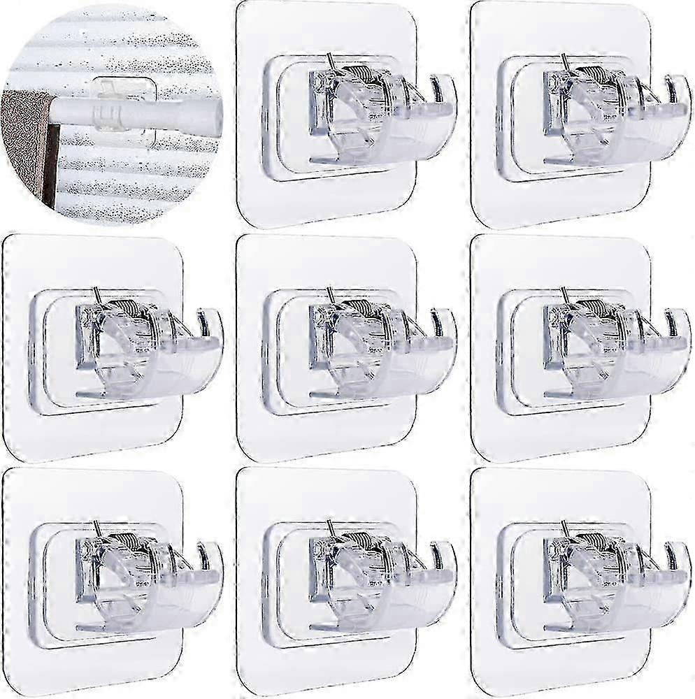 8-piece no-drill curtain rod brackets, self-adhesive for easy installation
