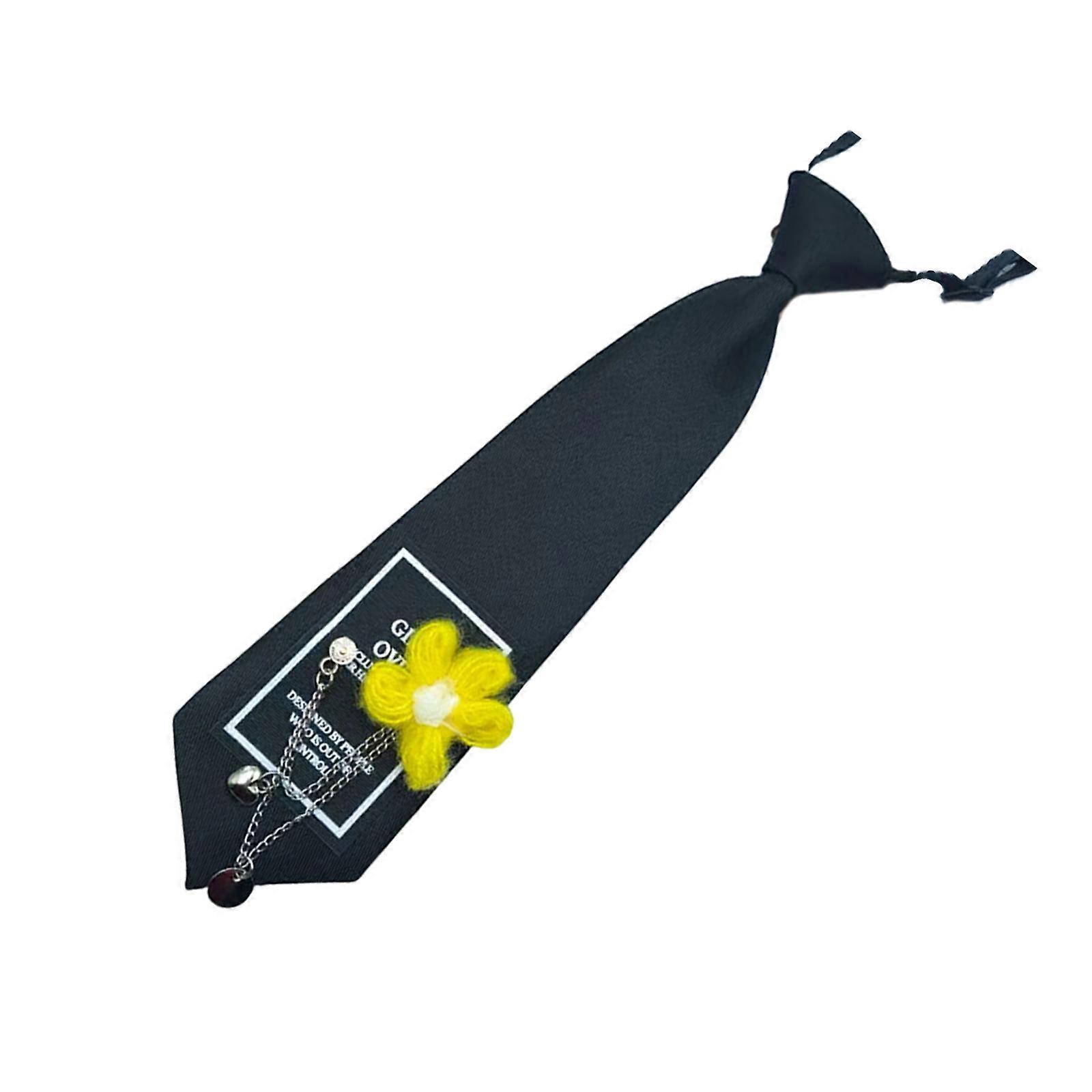 Cravate à fleurs tendance pour étudiants, cravate unique et sophistiquée pour les spectacles scolaires, jaune