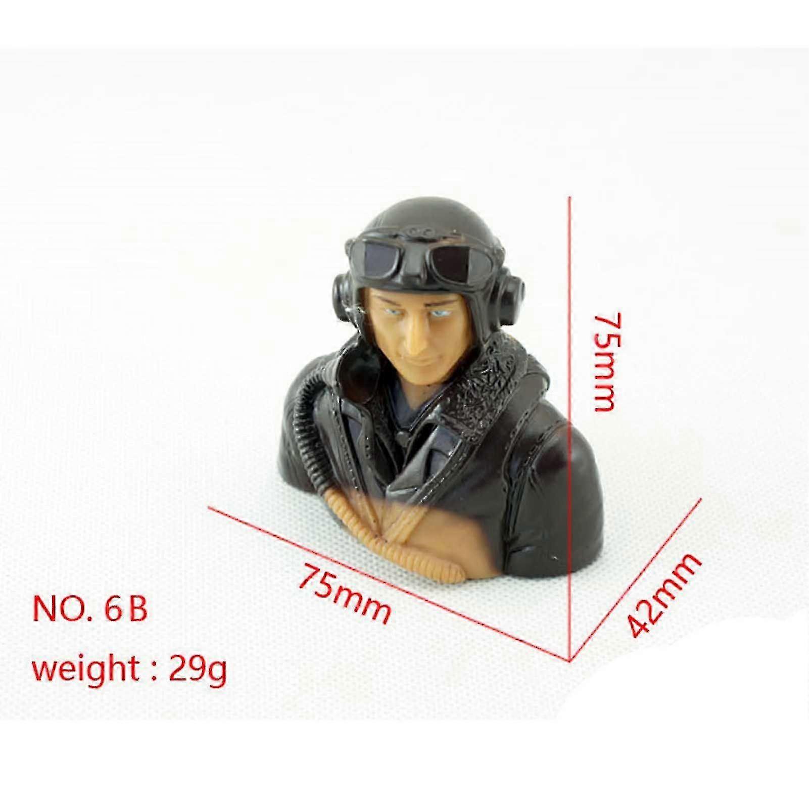 1/5 1/6 1/9 Scale Figure Pilots Toy Model With Headset Glass for RC Plane part