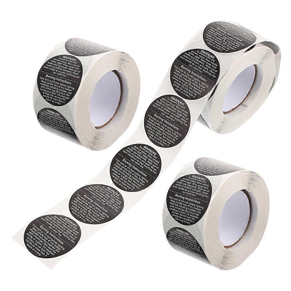 Candle Packaging Labels Candle Safety Warnings for Handmade Use 3 Rolls