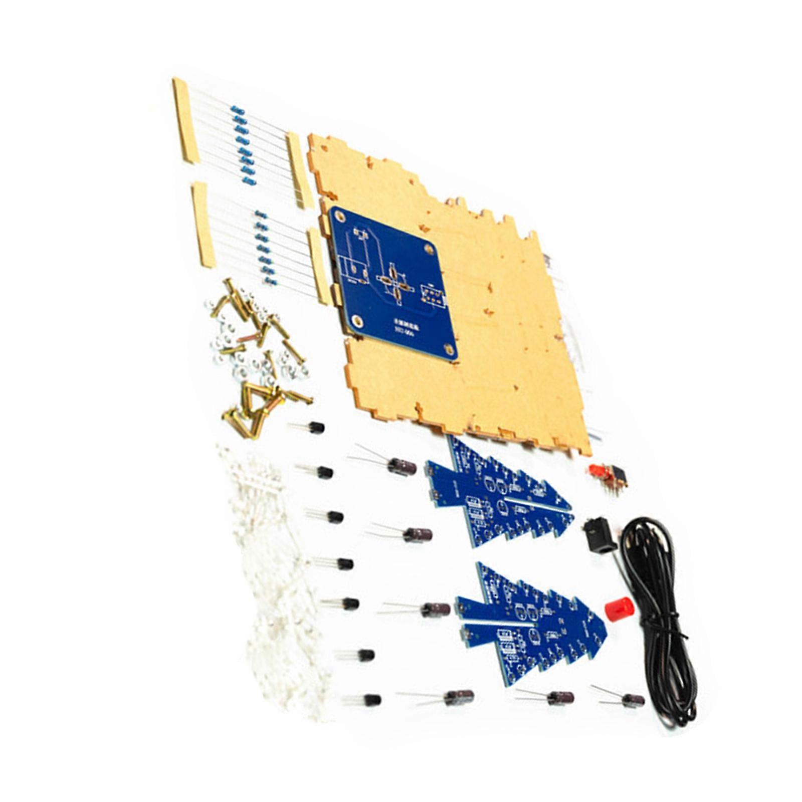 Colorful 3D Christmas Tree Led DIY Kit, Colorful Flash RGB LED Circuit Electronic Assemble Funny Kit, STEM Project Multicolor