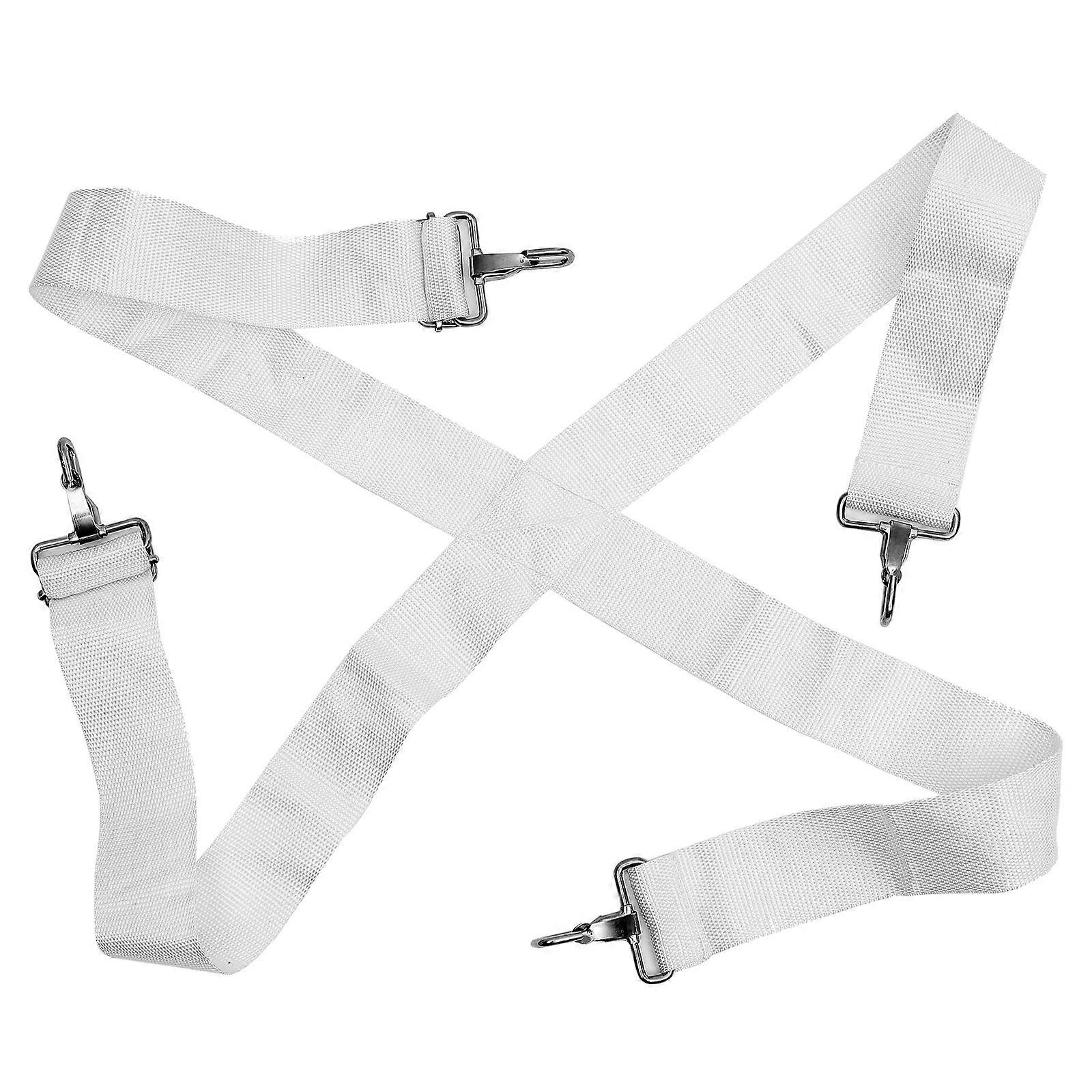 X-Shape Snare Drum Sling for Snare Drum Playing Featuring Adjustable Length in Durable Nylon Color White 1 Set